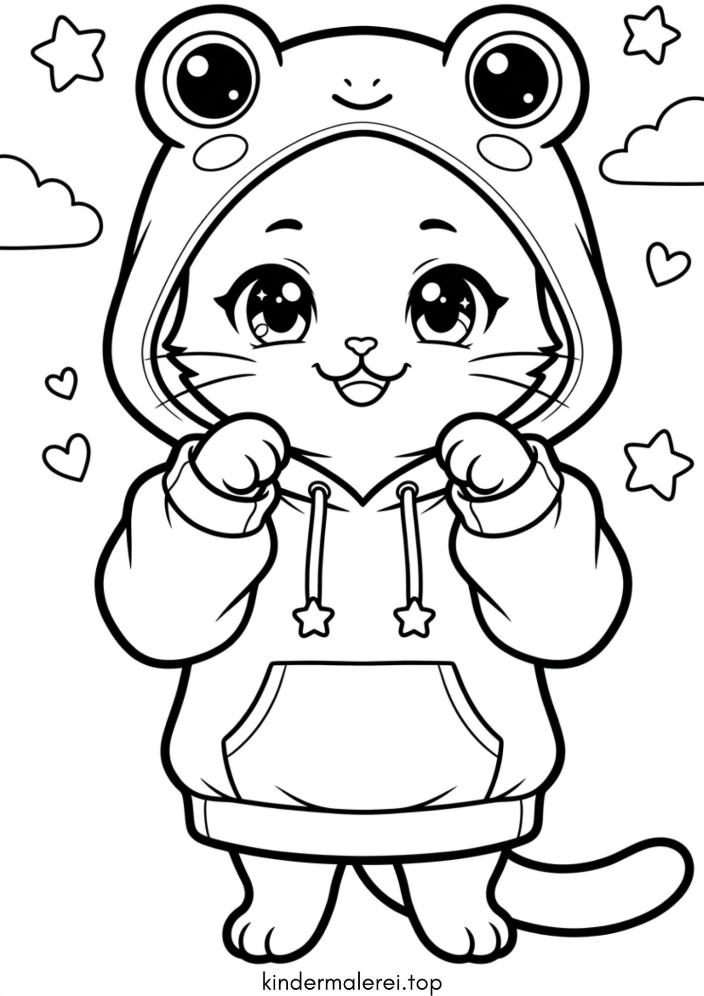 Ausmalbild zum Ausdrucken Anime-Katze Ausmalbild zum Ausdrucken Anime-Katze