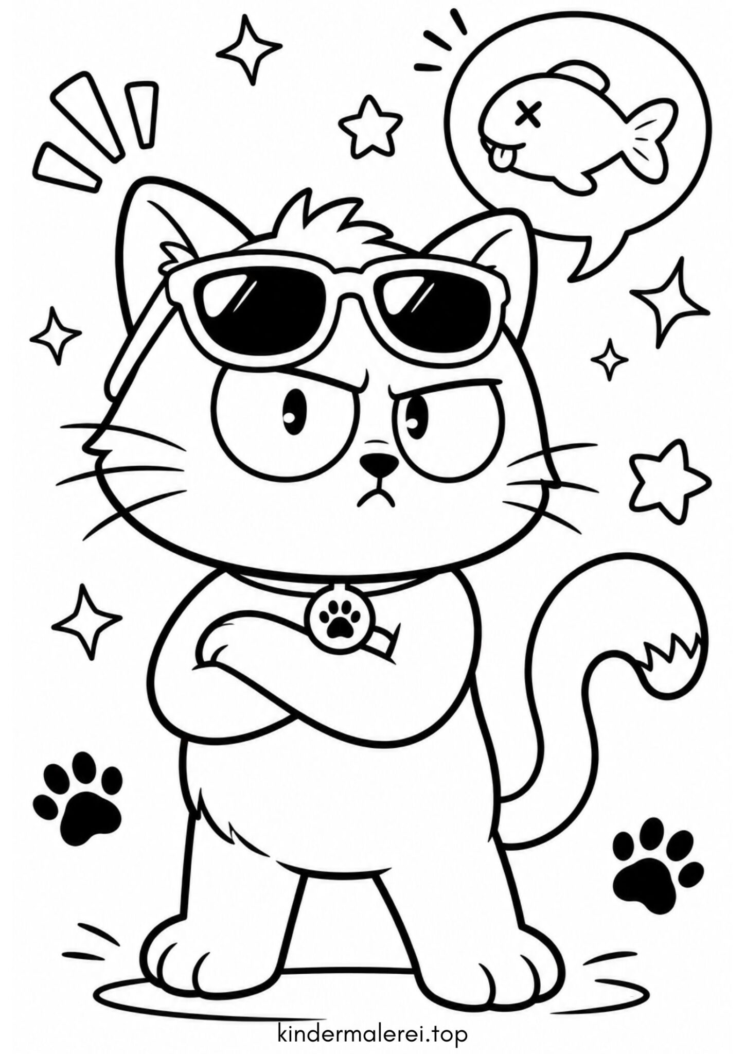 Ausmalbild zum Ausdrucken Comic-Katze Ausmalbild zum Ausdrucken Comic-Katze