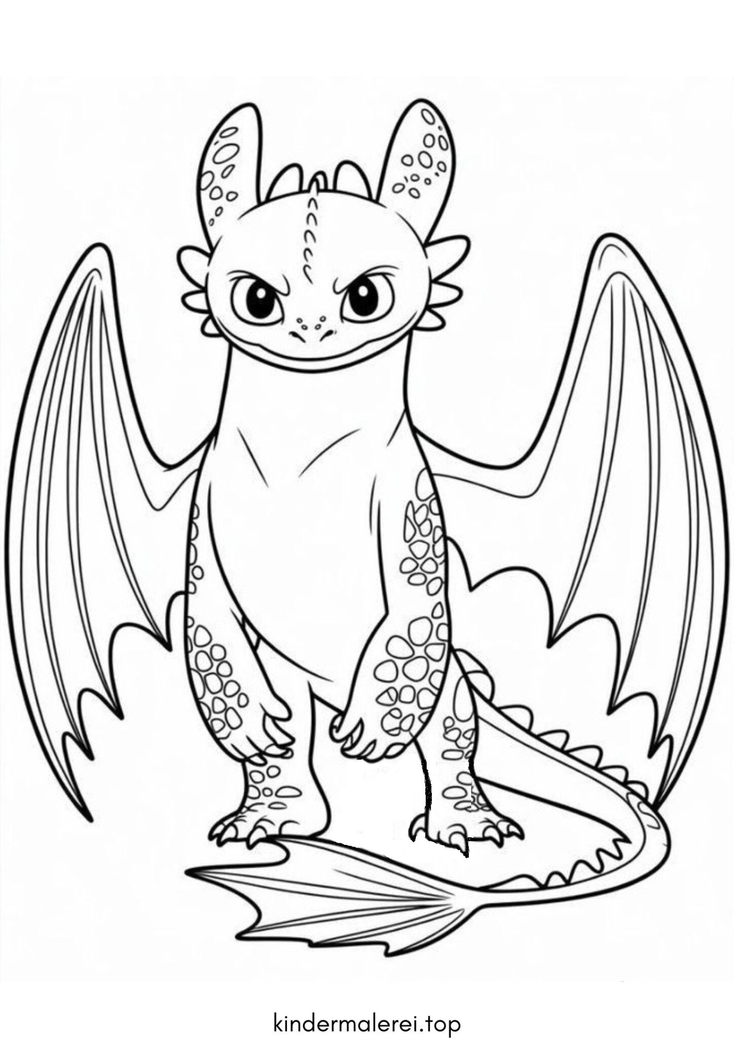 Ausmalbild zum Ausdrucken Drache Ohnezahn (Drachenzähmen leicht gemacht)