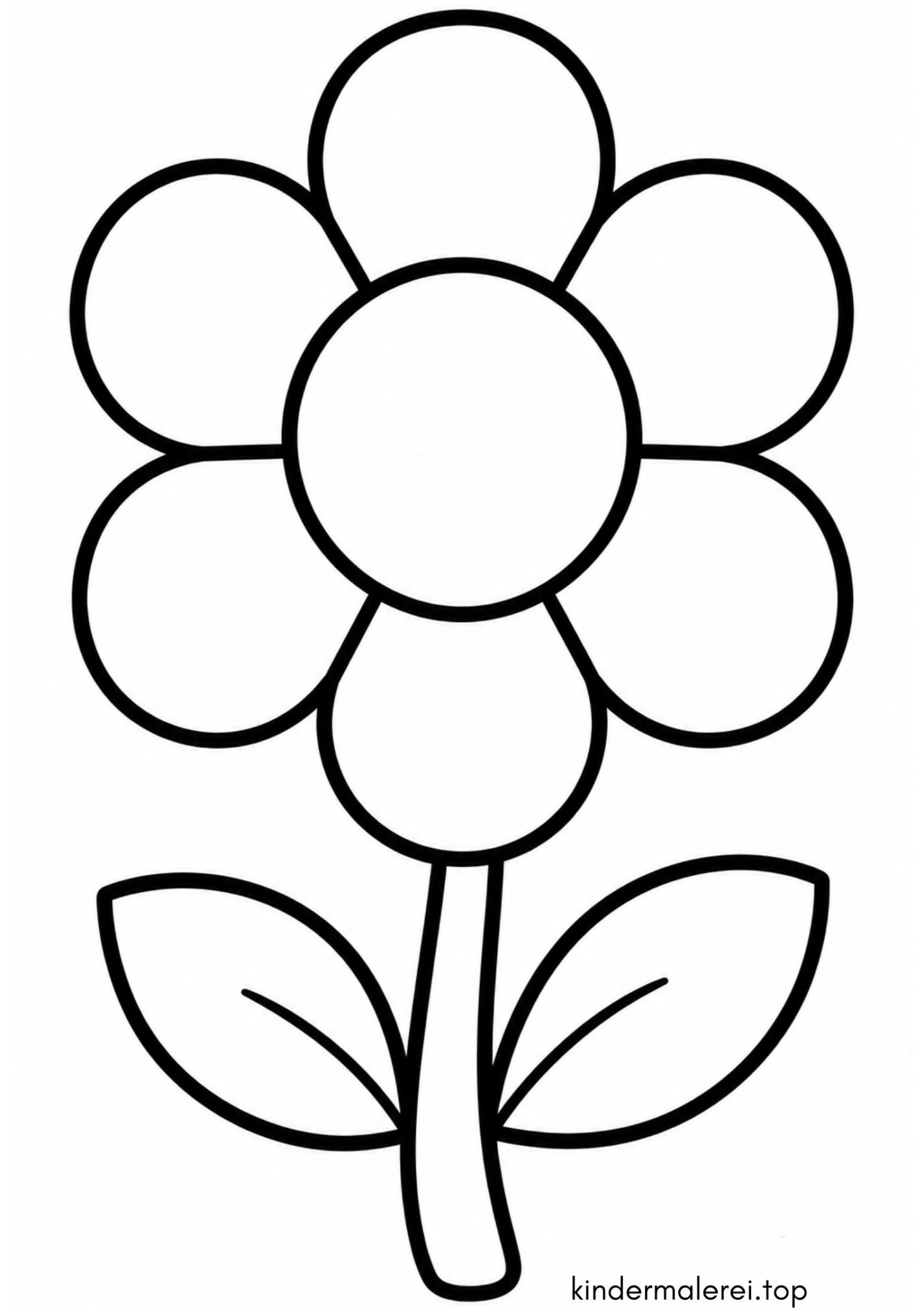 Ausmalbild zum Ausdrucken Einfache Blume