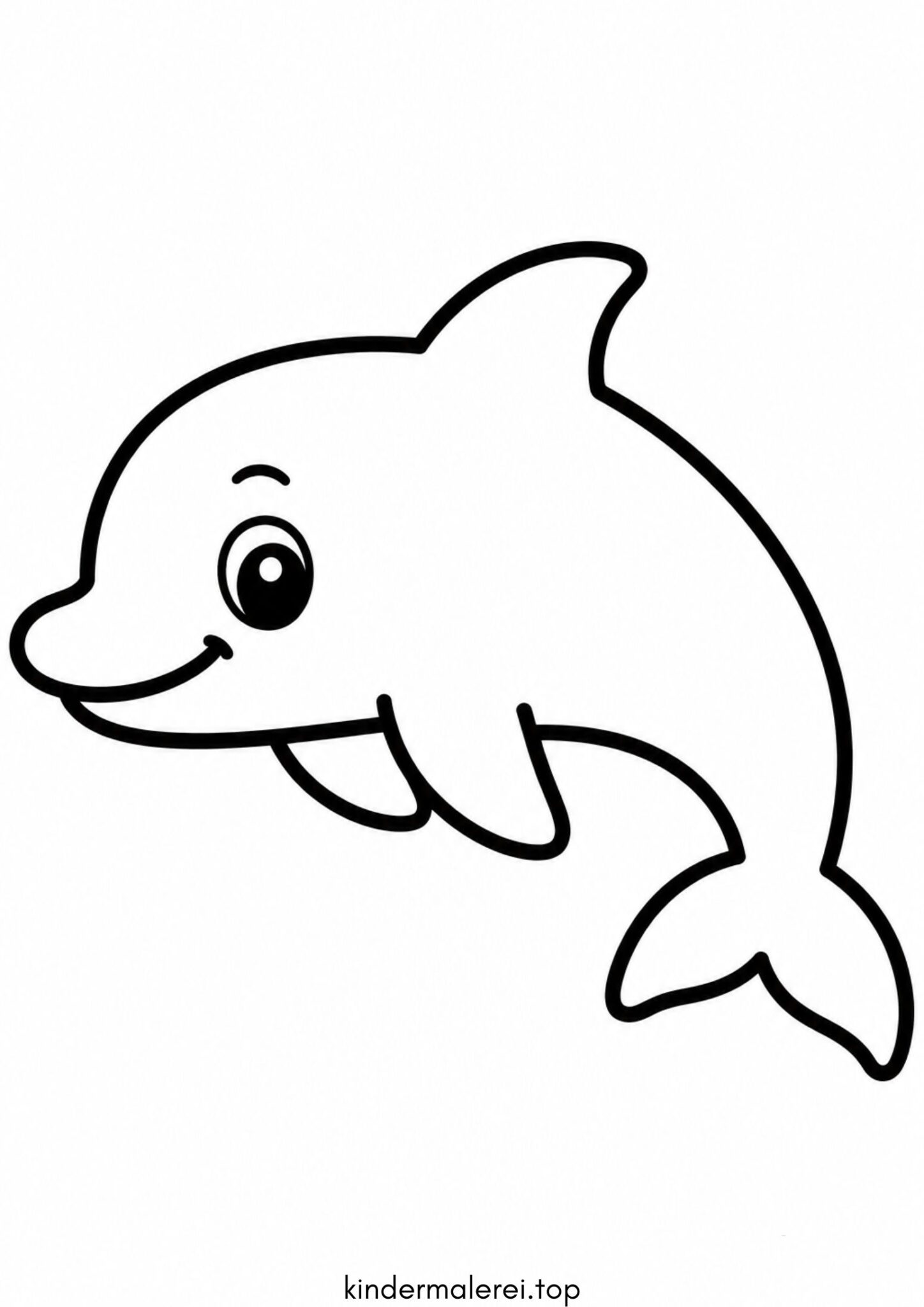 Ausmalbild zum Ausdrucken Einfacher Delfin Ausmalbild zum Ausdrucken Einfacher Delfin