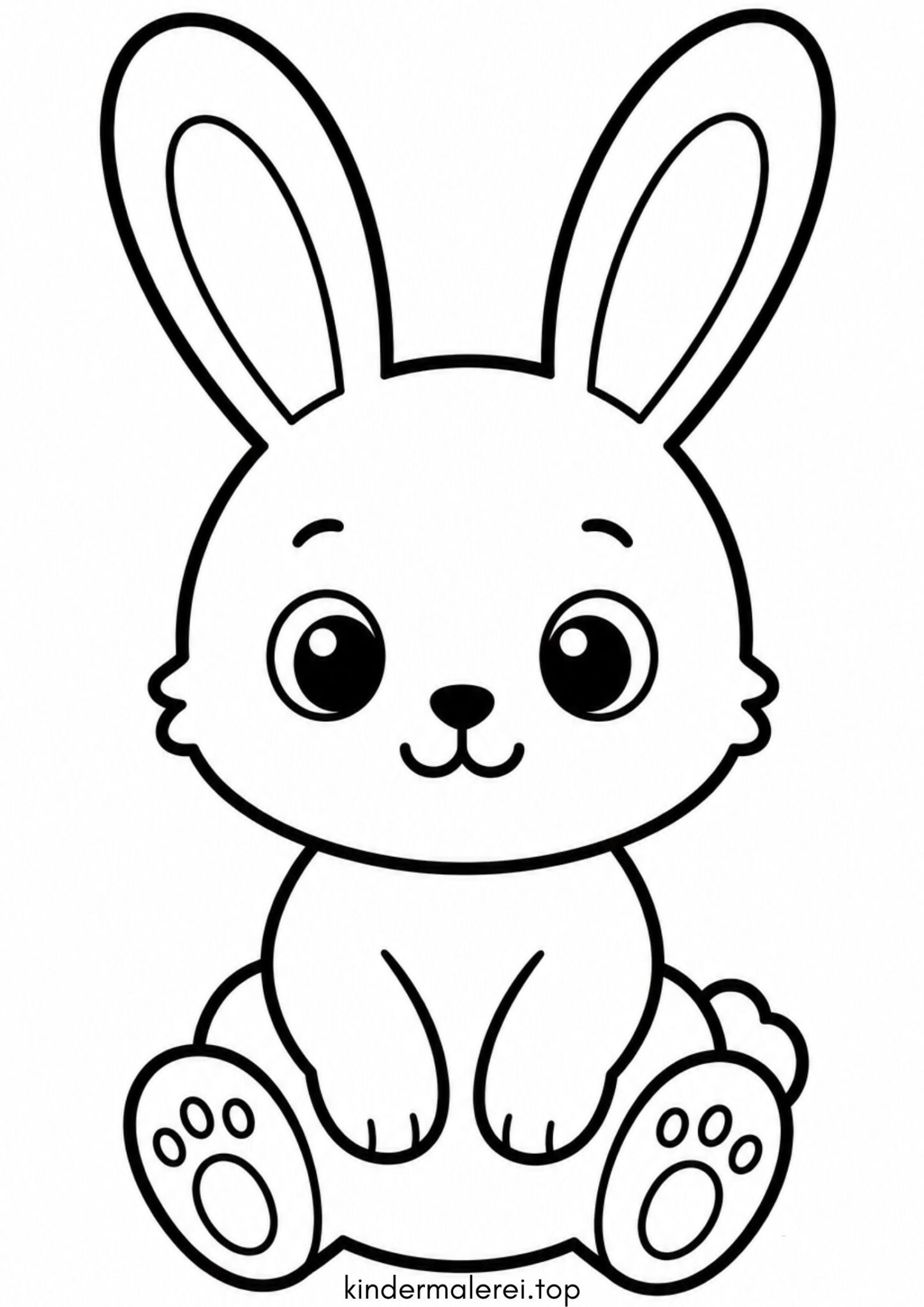 Ausmalbild zum Ausdrucken Einfacher Hase