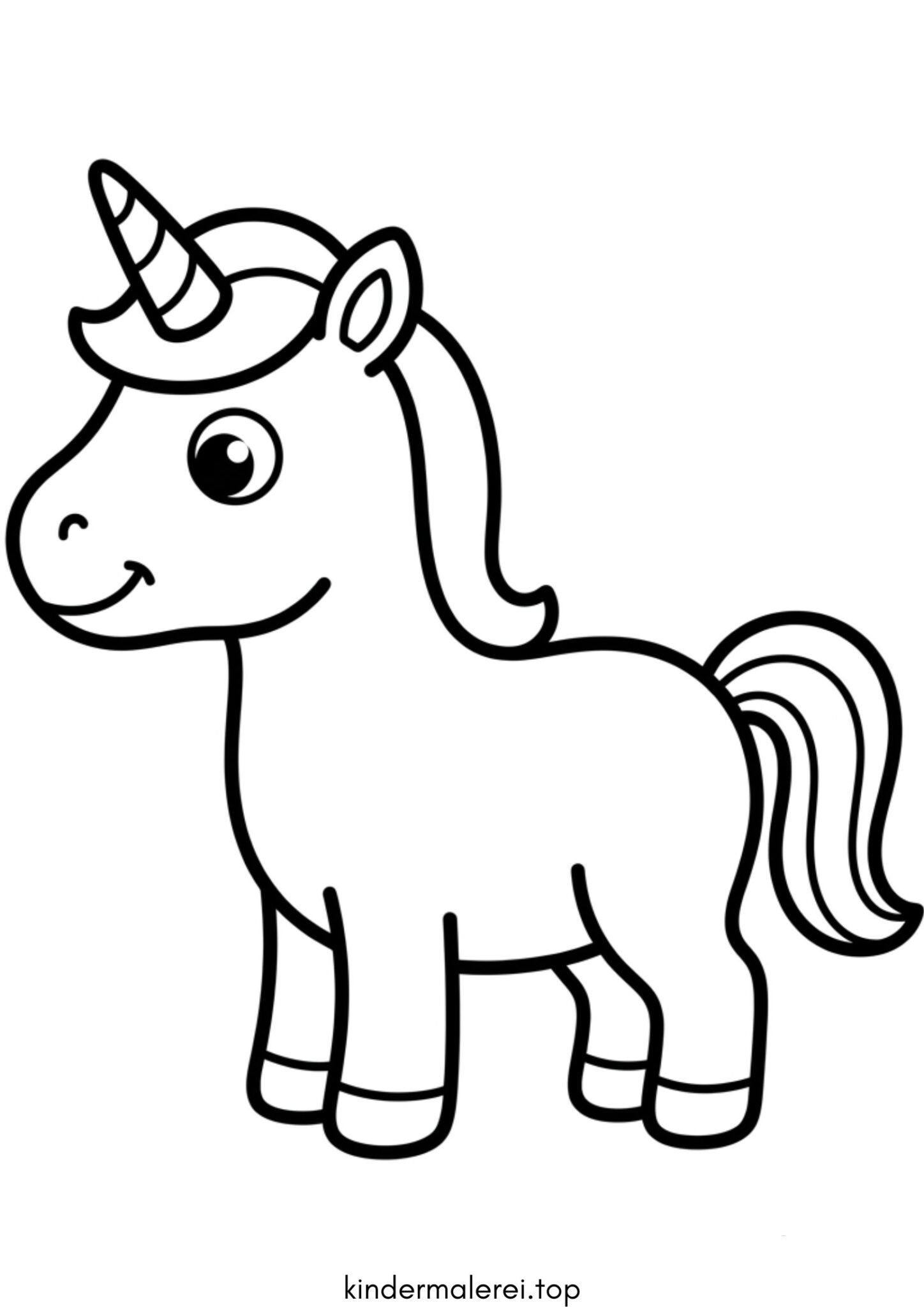 Ausmalbild zum Ausdrucken Einfaches Einhorn