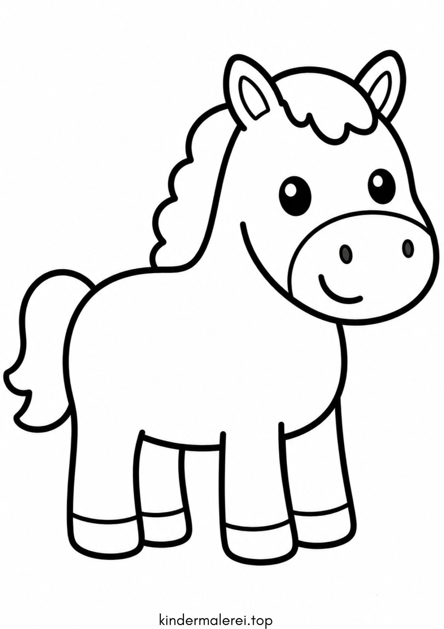 Ausmalbild zum Ausdrucken Einfaches Pferd für Kleinkinder Ausmalbild zum Ausdrucken Einfaches Pferd für Kleinkinder