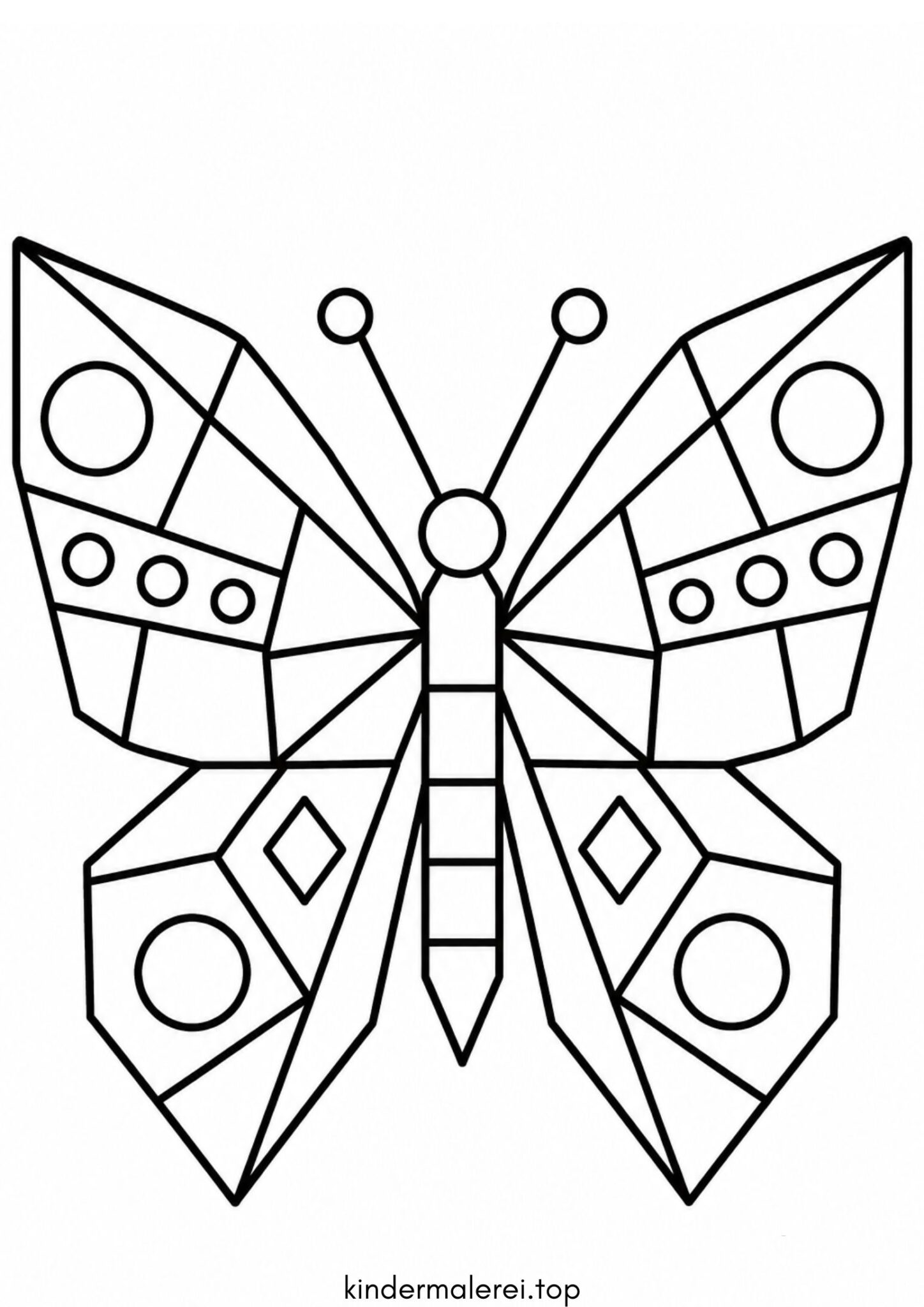 Ausmalbild zum Ausdrucken Geometrischer Schmetterling