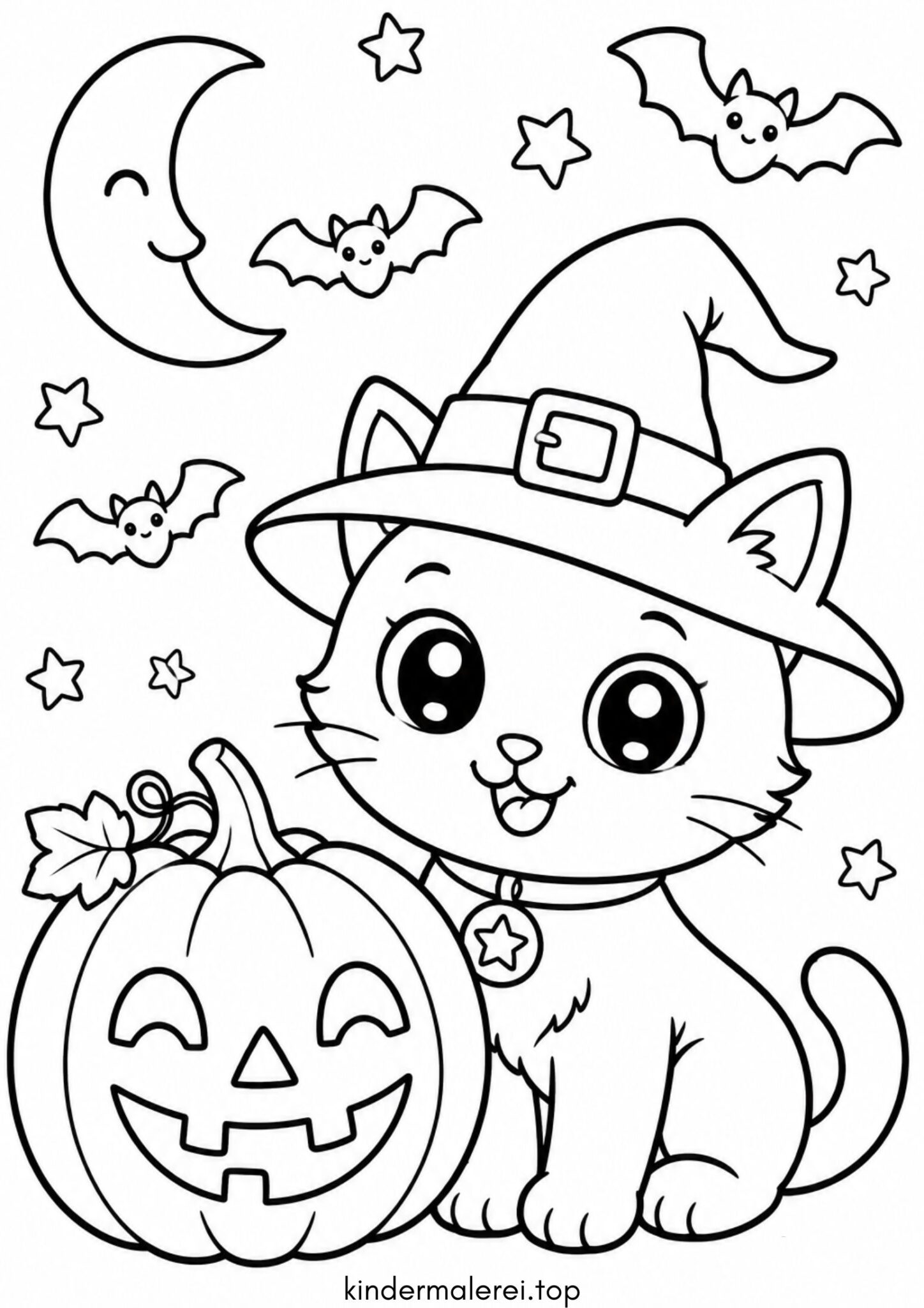 Ausmalbild zum Ausdrucken Halloween-Katze Ausmalbild zum Ausdrucken Halloween-Katze