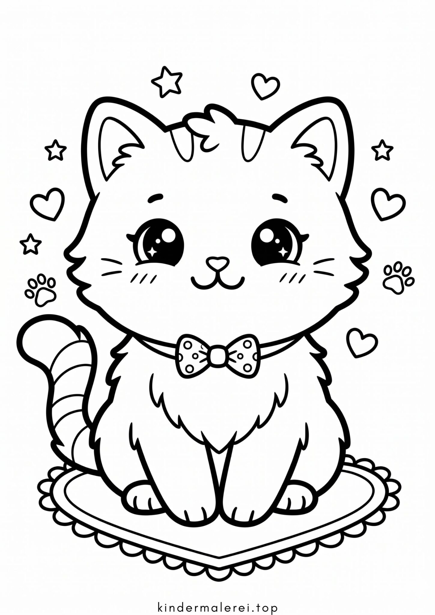 Ausmalbild zum Ausdrucken Kawaii-Kätzchen Ausmalbild zum Ausdrucken Kawaii-Kätzchen