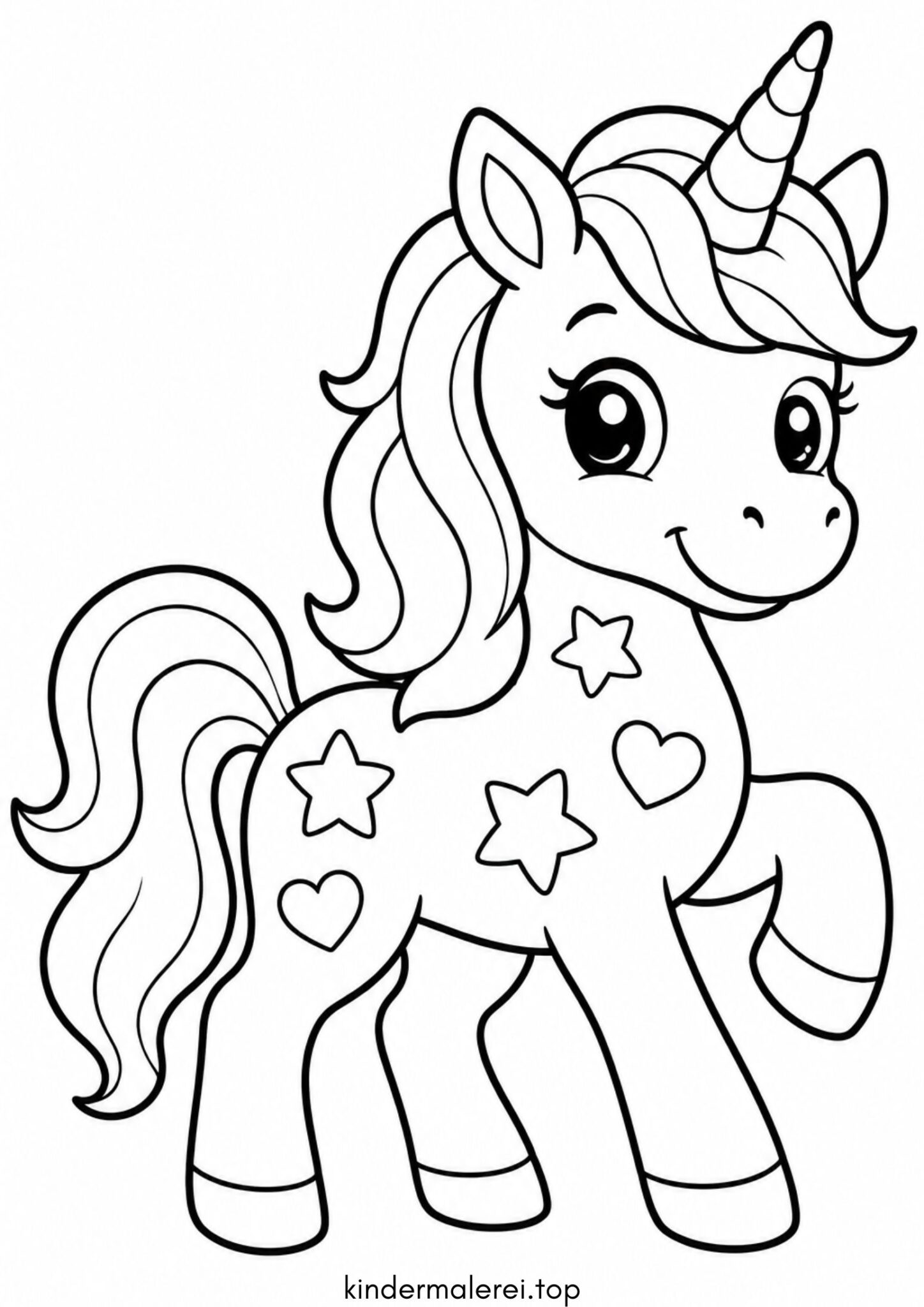 Ausmalbild zum Ausdrucken Süßes Einhorn Ausmalbild zum Ausdrucken Süßes Einhorn