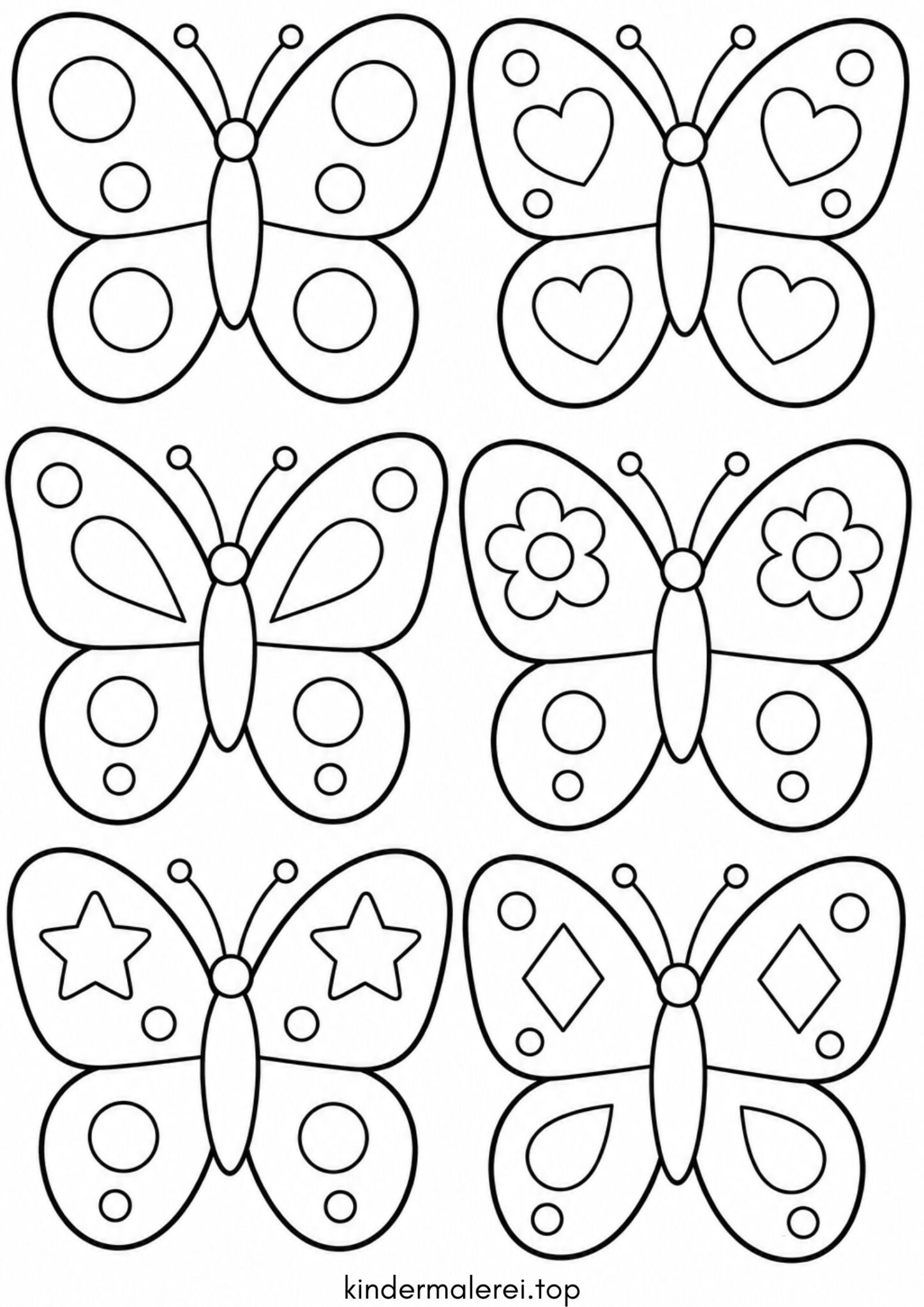 Ausmalbild zum Ausdrucken Schmetterling-Vorlage zum Ausschneiden Ausmalbild zum Ausdrucken Schmetterling-Vorlage zum Ausschneiden