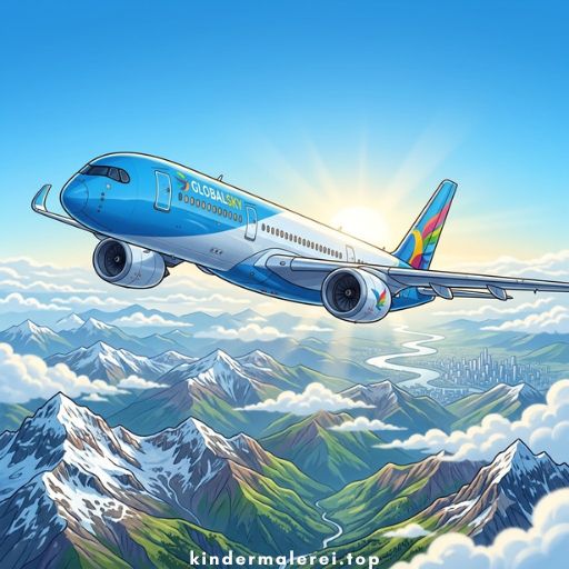 Ausmalbilder - Flugzeug ✈️