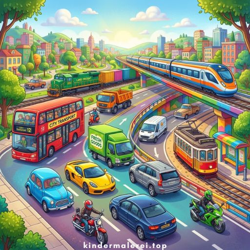 Ausmalbilder - Landfahrzeuge 🚗🏍️🚃