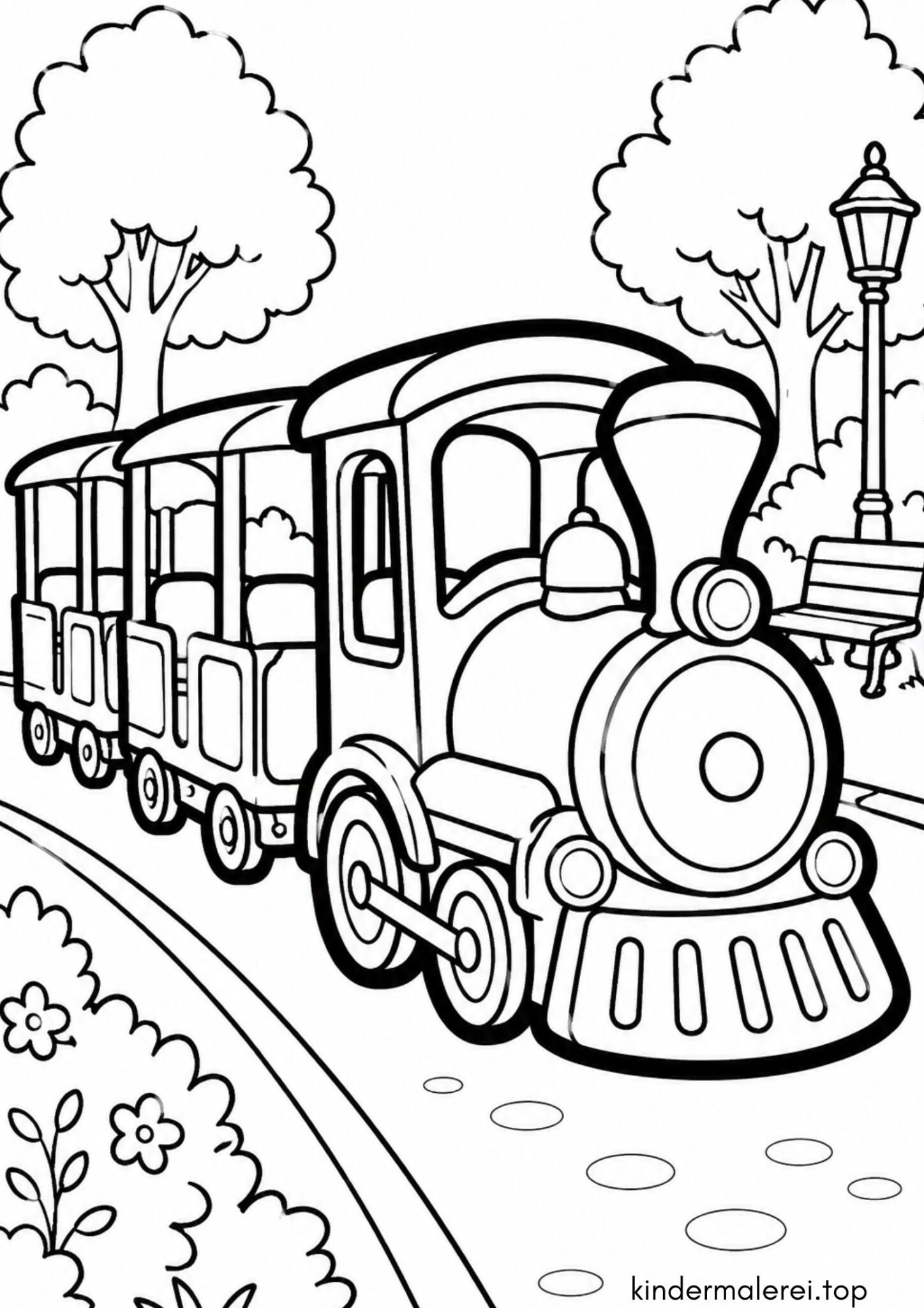Ausmalbild zum Ausdrucken Bimmelbahn