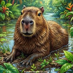 Ausmalbilder Capybara – kostenlos als PDF & JPG herunterladen & auf A4 ausdrucken