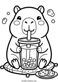 Capybara mit Bubble Tea