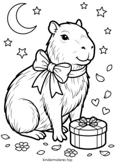 Capybara mit Schleife am Hals