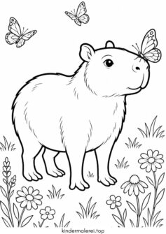 Capybara und Schmetterling