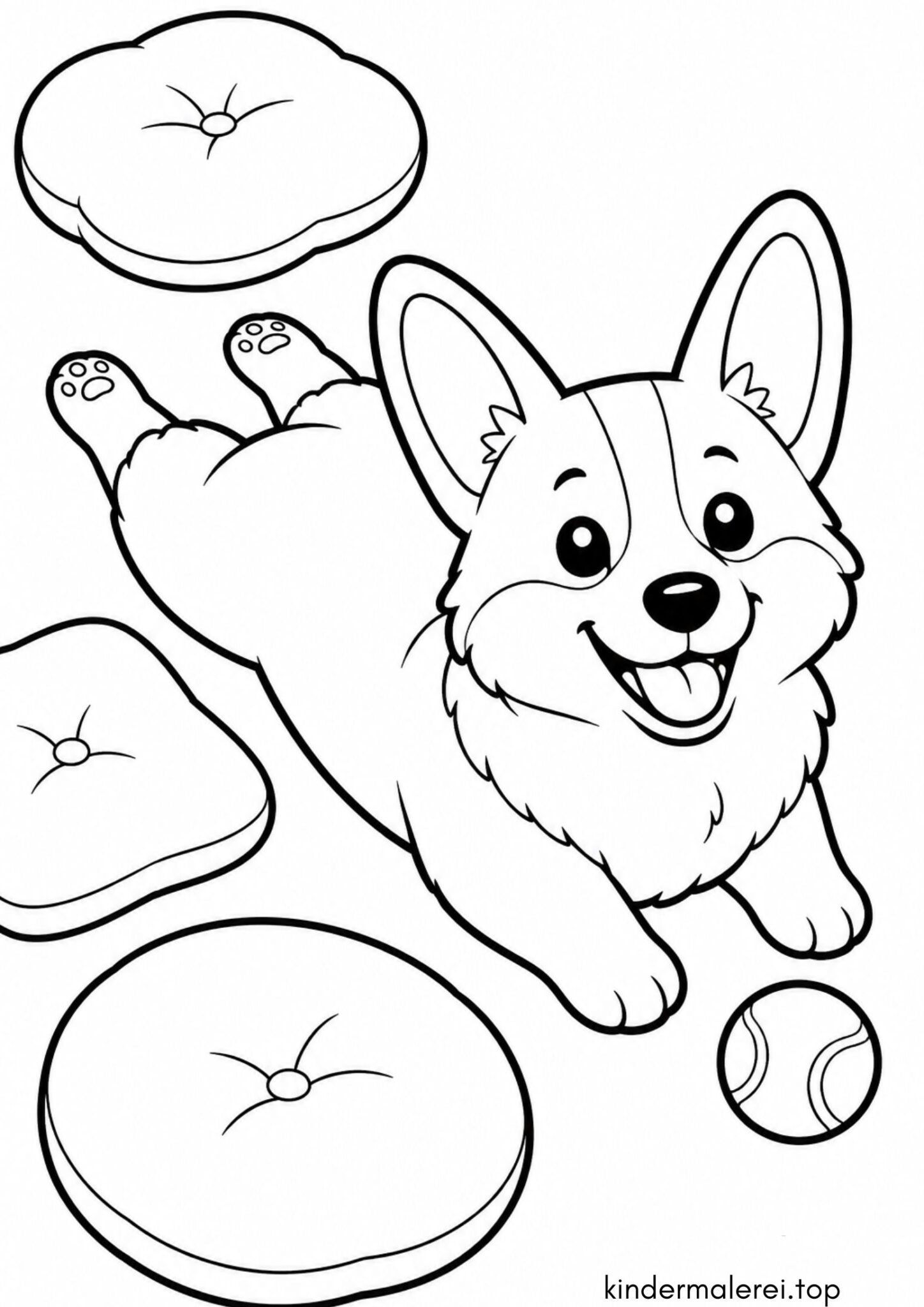 Ausmalbild zum Ausdrucken Corgi