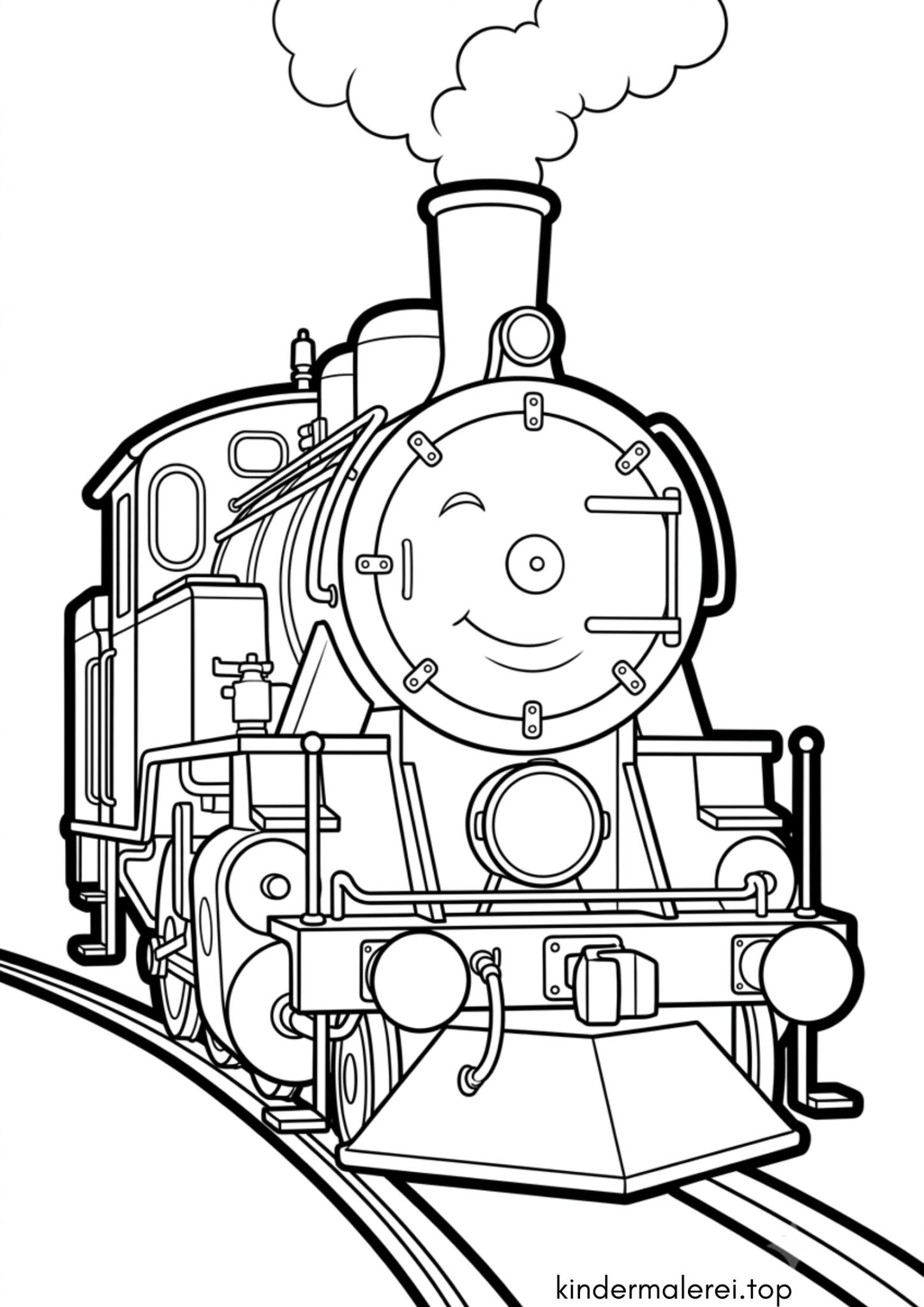 Ausmalbild zum Ausdrucken Dampflokomotive