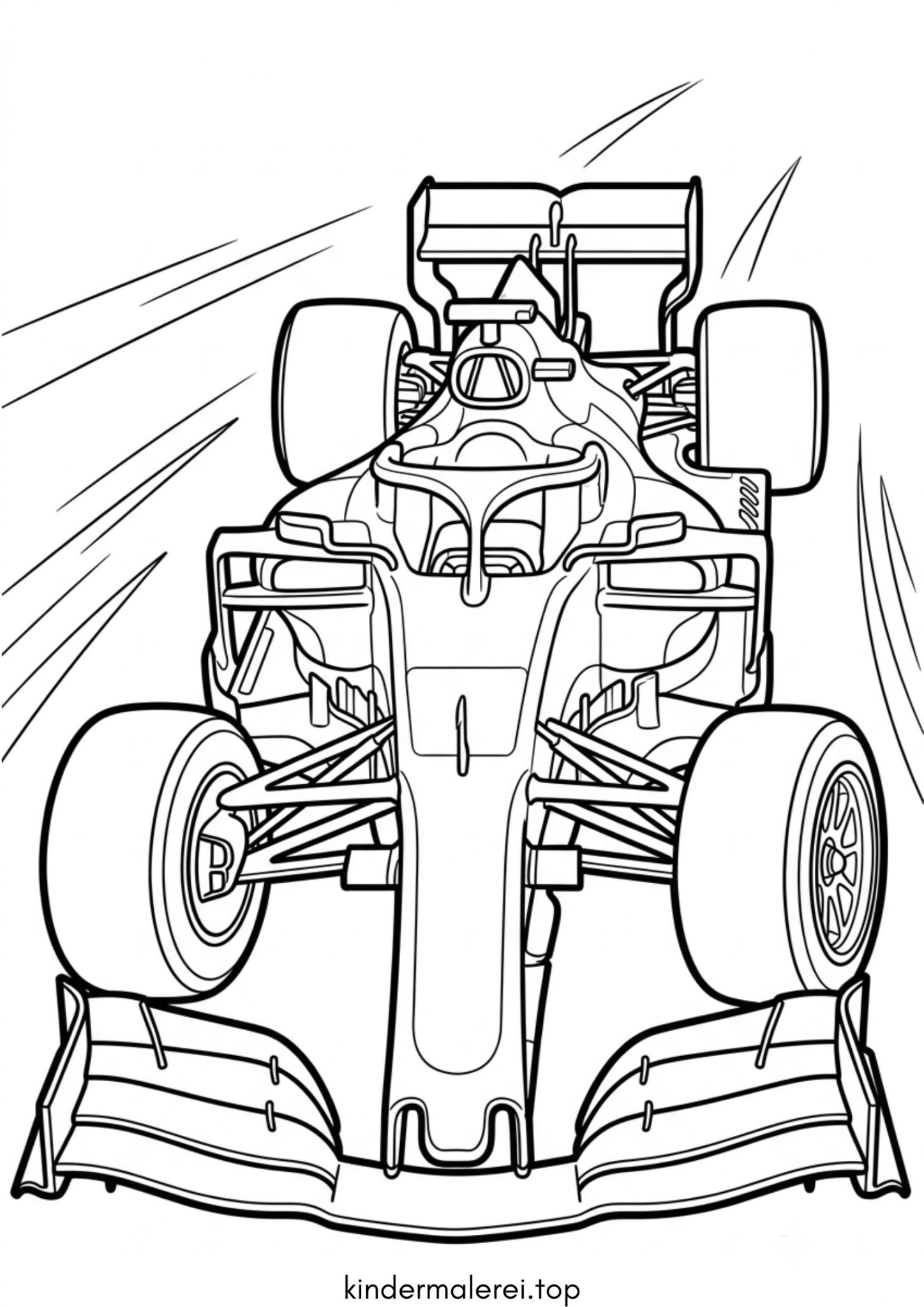 Ausmalbild zum Ausdrucken Formel-1-Rennwagen (F1-Bolide)