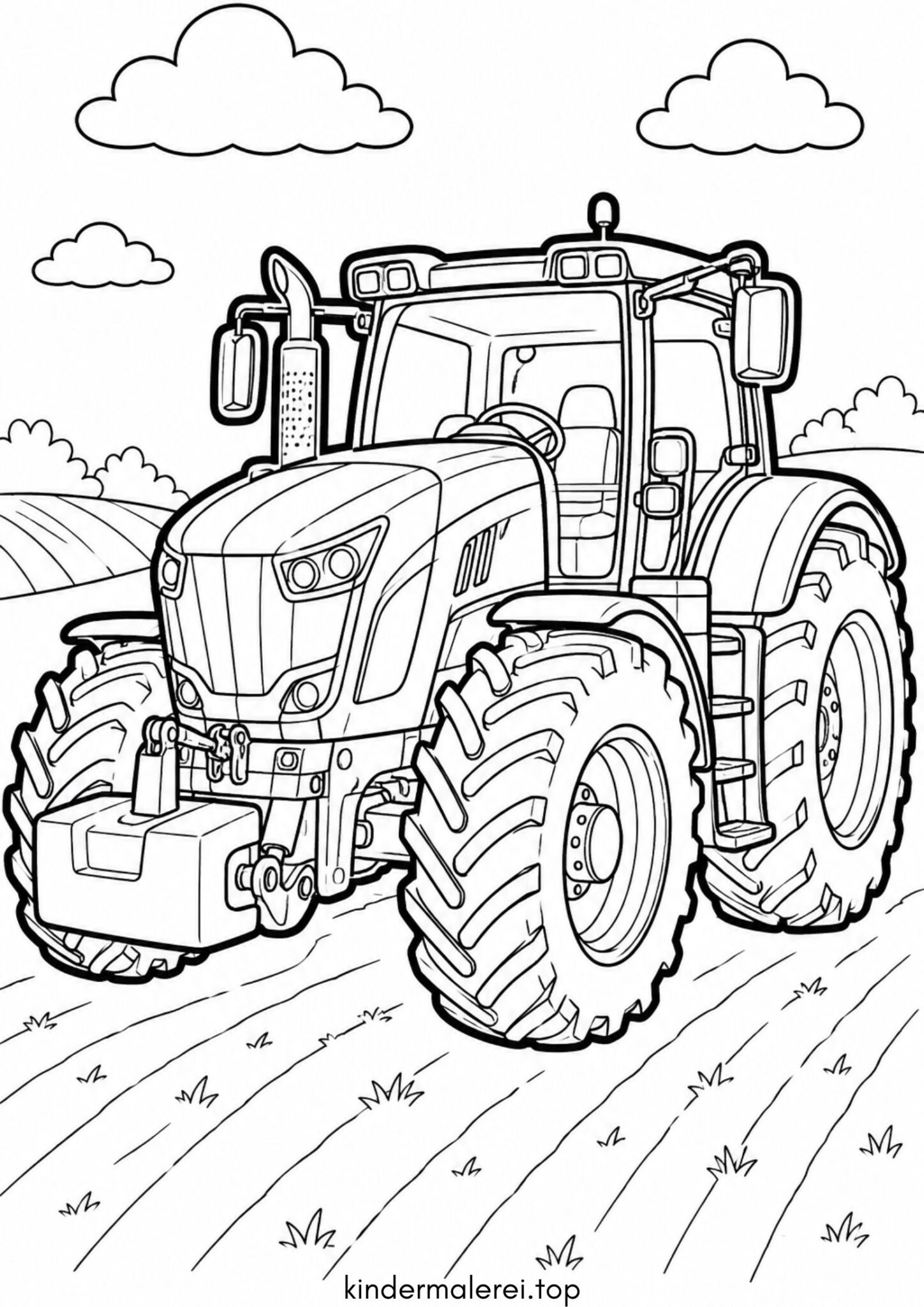 Ausmalbild zum Ausdrucken Fendt Traktor