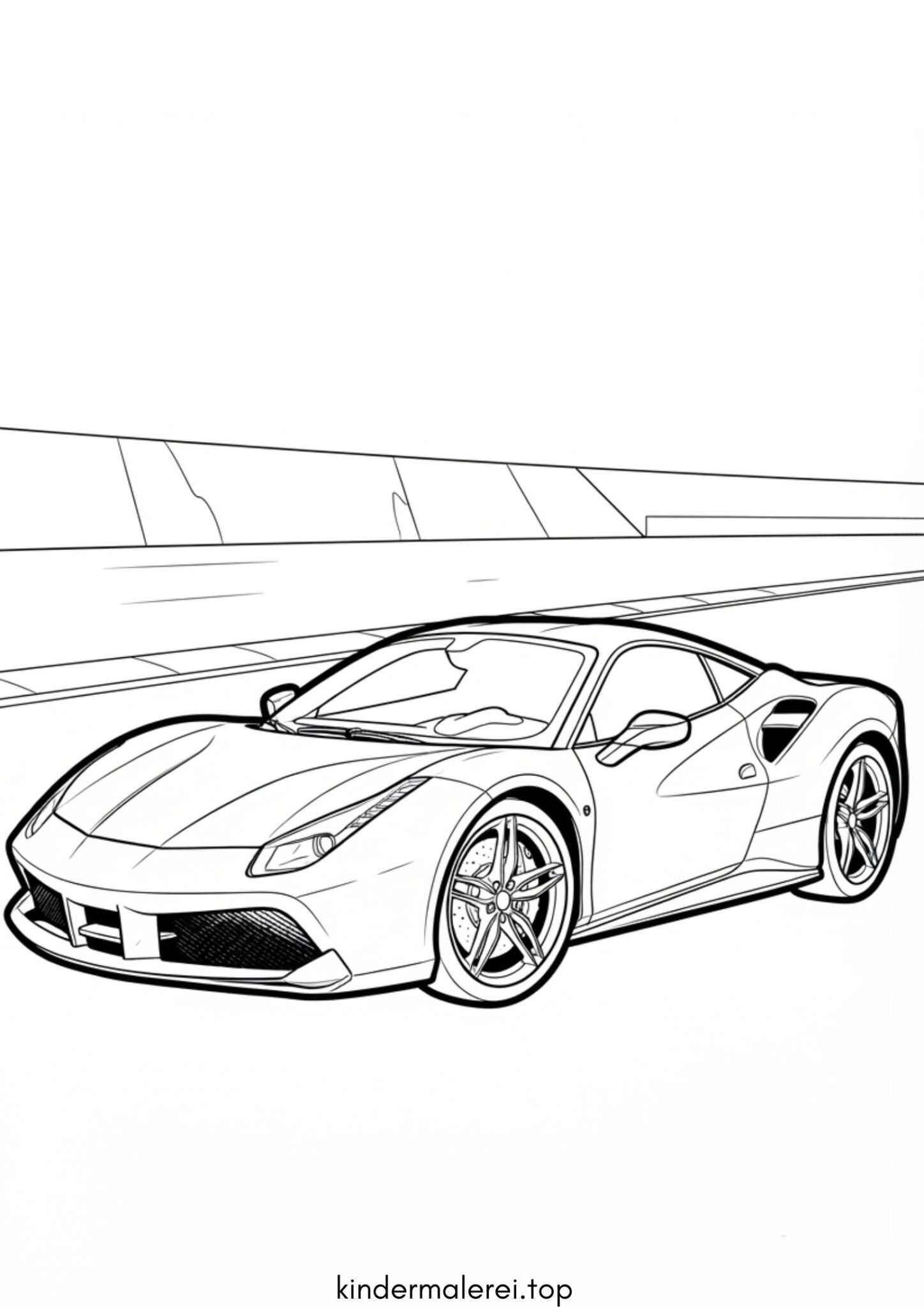 Ausmalbild zum Ausdrucken Ferrari Auto