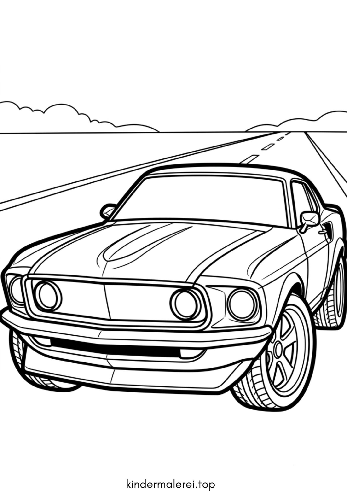 Ausmalbild zum Ausdrucken Ford Mustang