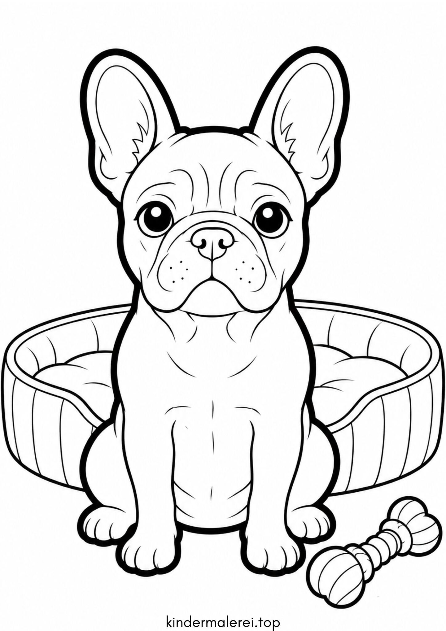 Ausmalbild zum Ausdrucken Französische Bulldogge
