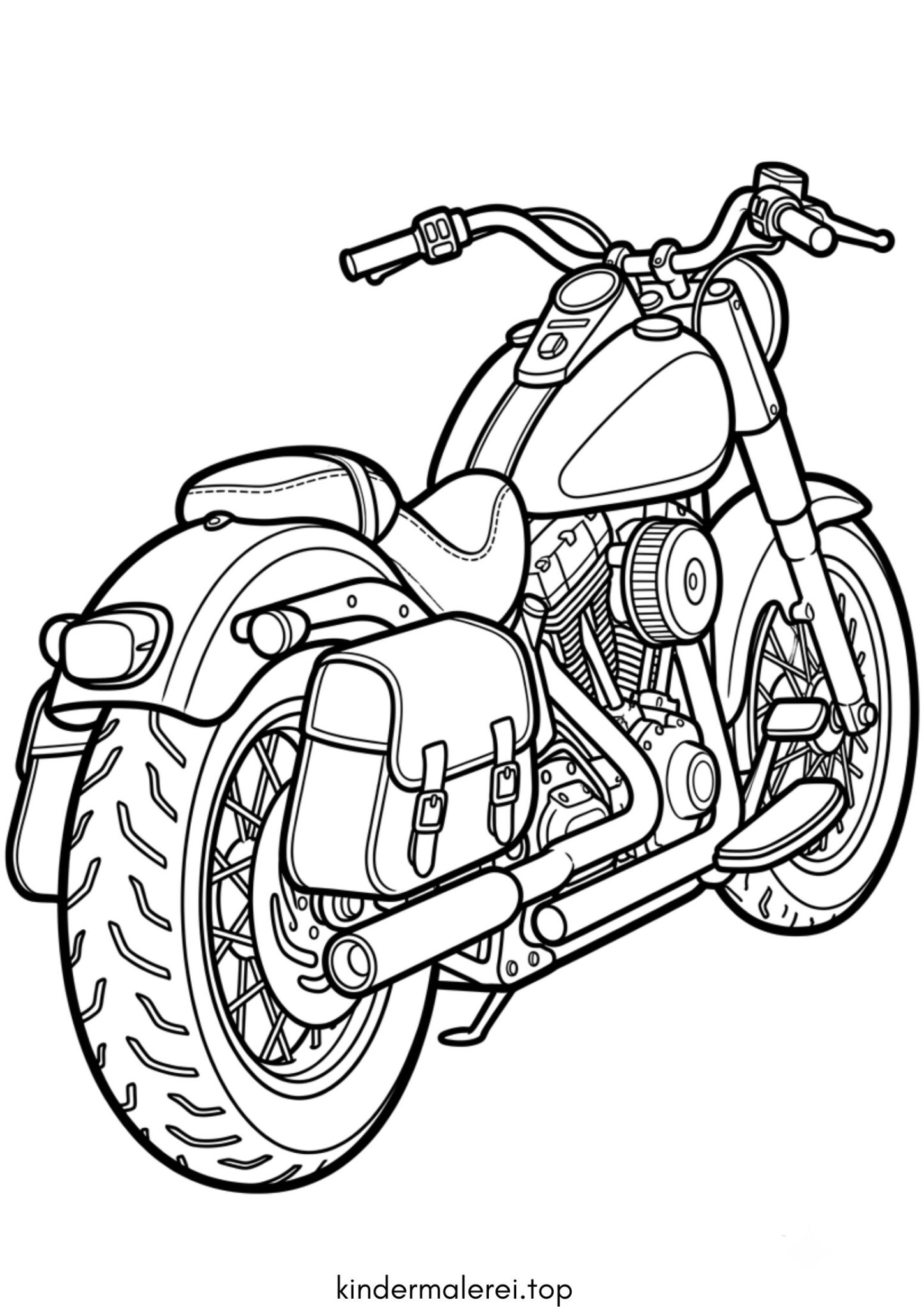 Ausmalbild zum Ausdrucken Harley-Davidson