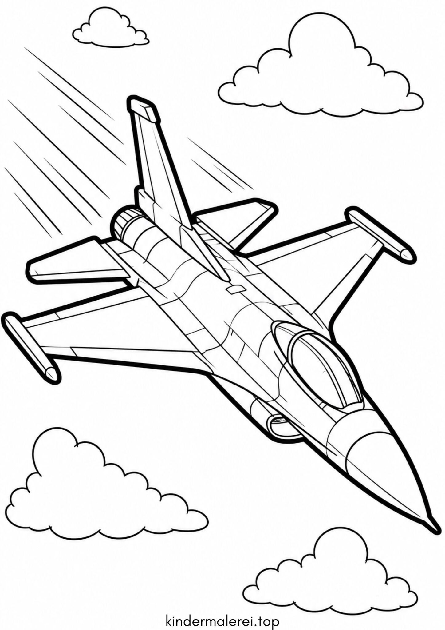 Ausmalbild zum Ausdrucken Kampfjet (Düsenjäger)