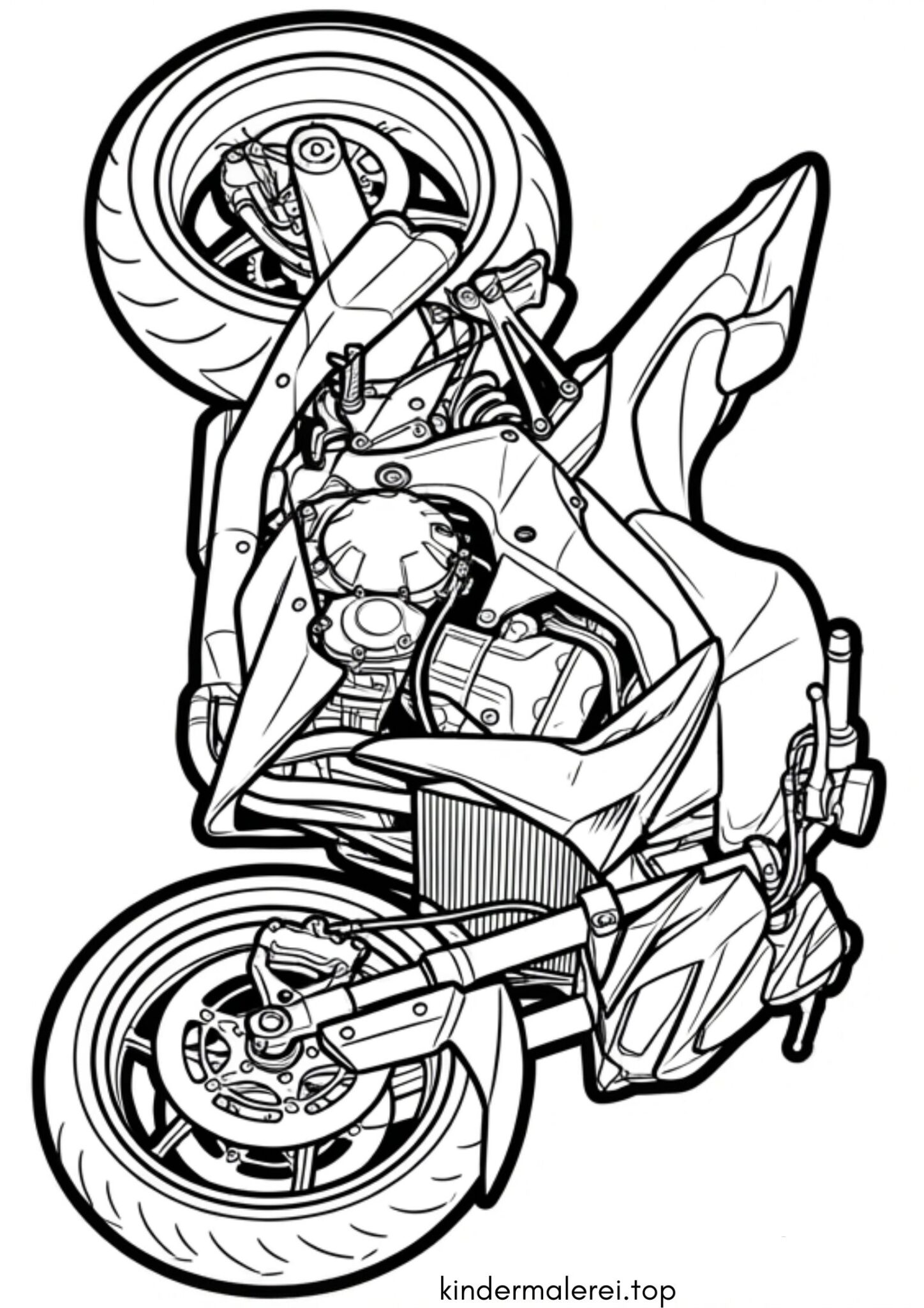 Ausmalbild zum Ausdrucken Kawasaki-Motorrad