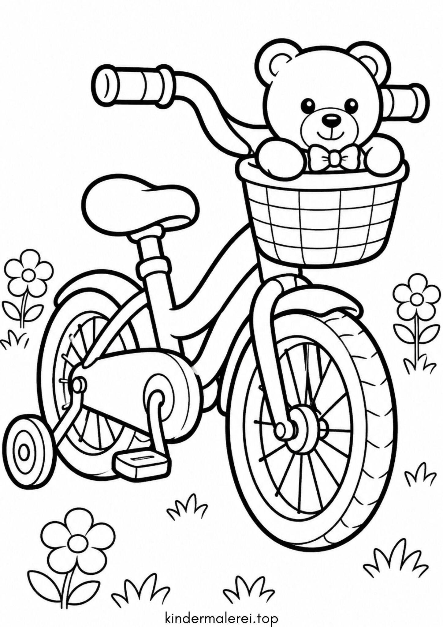 Ausmalbild zum Ausdrucken Kinderfahrrad