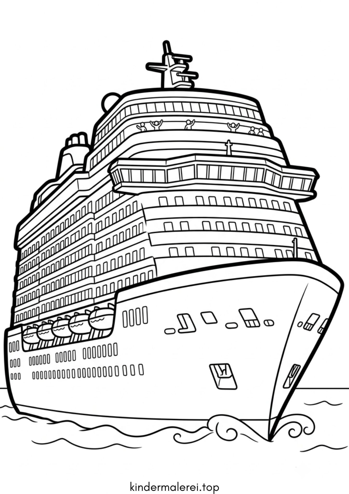 Ausmalbild zum Ausdrucken Kreuzfahrtschiff (Ozeanriese)