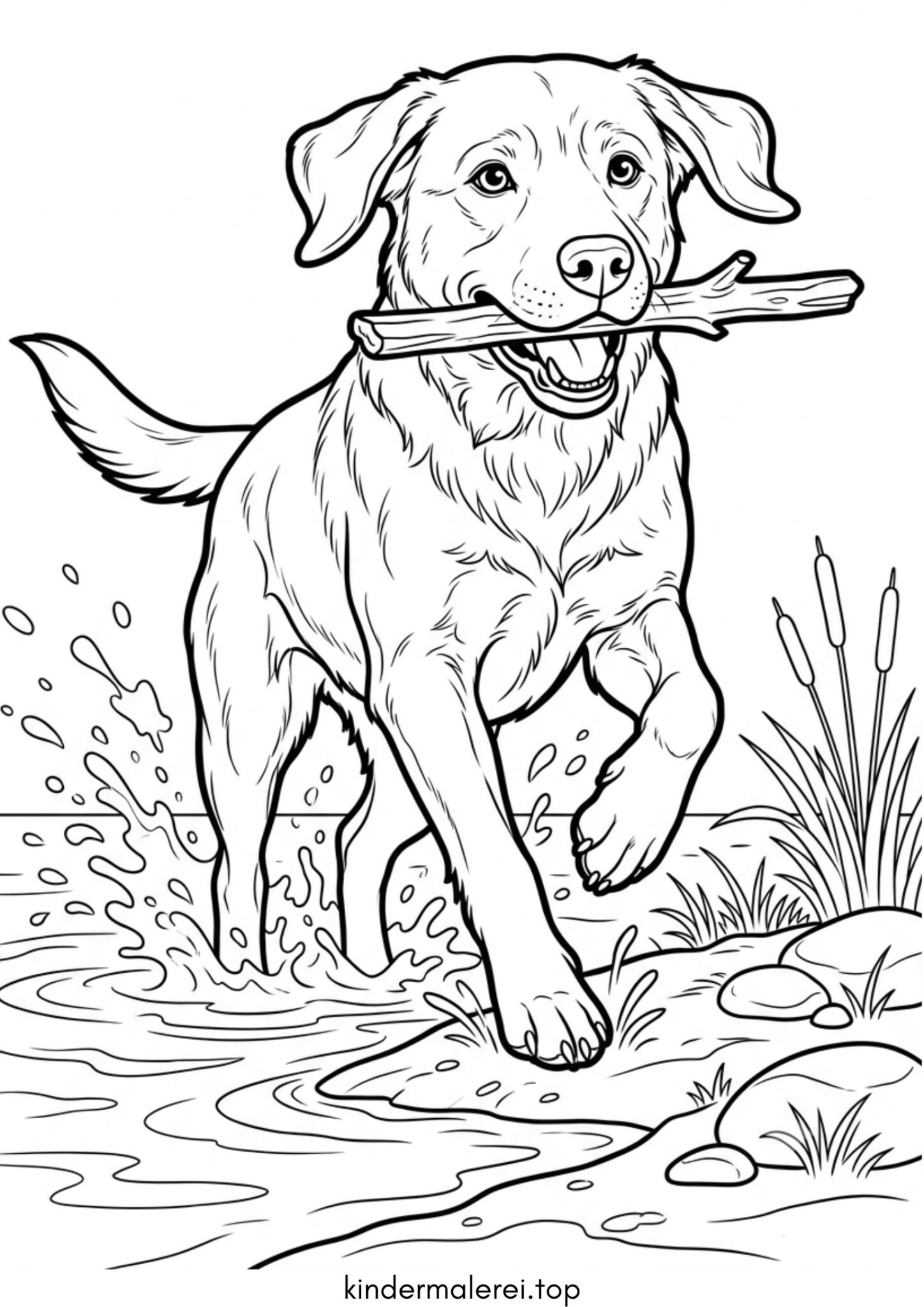 Ausmalbild zum Ausdrucken Labrador Retriever / Labrador