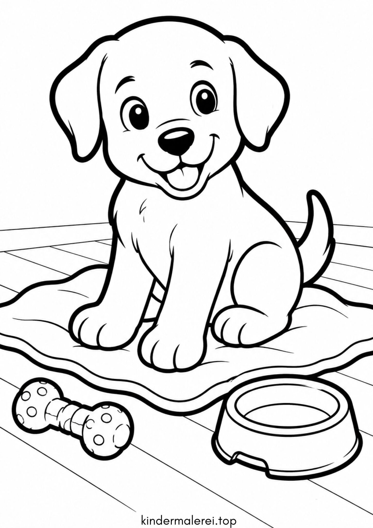Ausmalbild zum Ausdrucken Labrador-Welpe