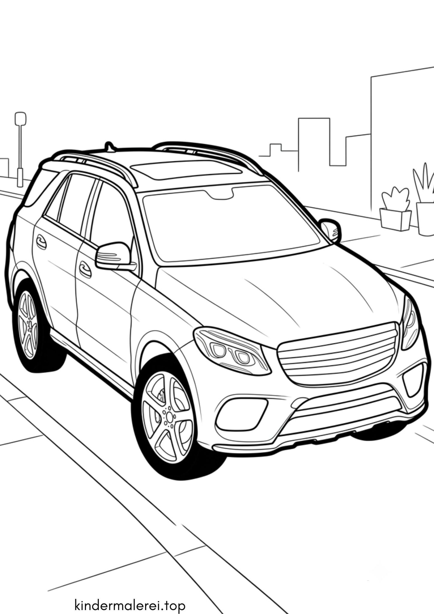Ausmalbild zum Ausdrucken Mercedes-Benz GLE