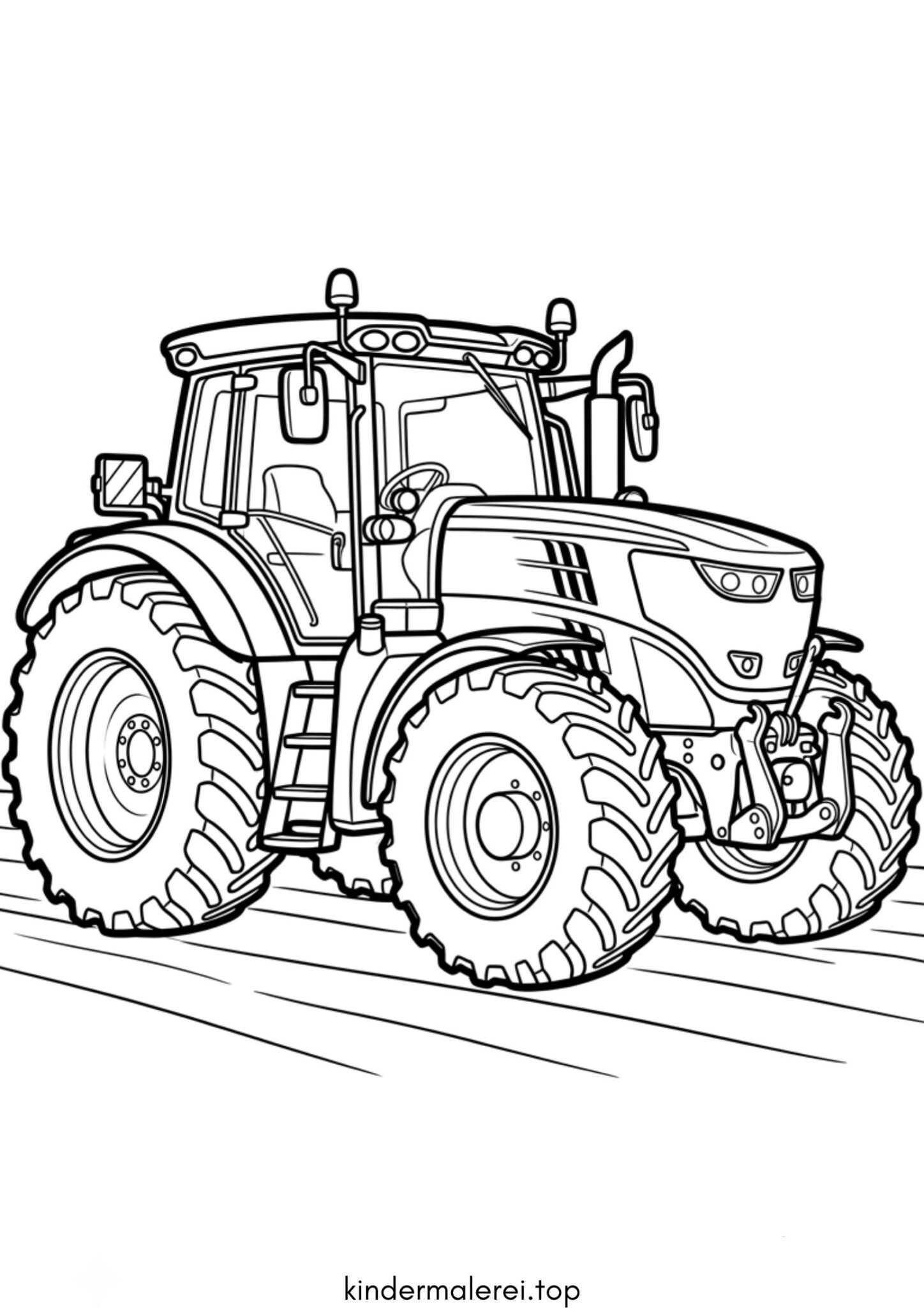 Ausmalbild zum Ausdrucken Moderner Traktor