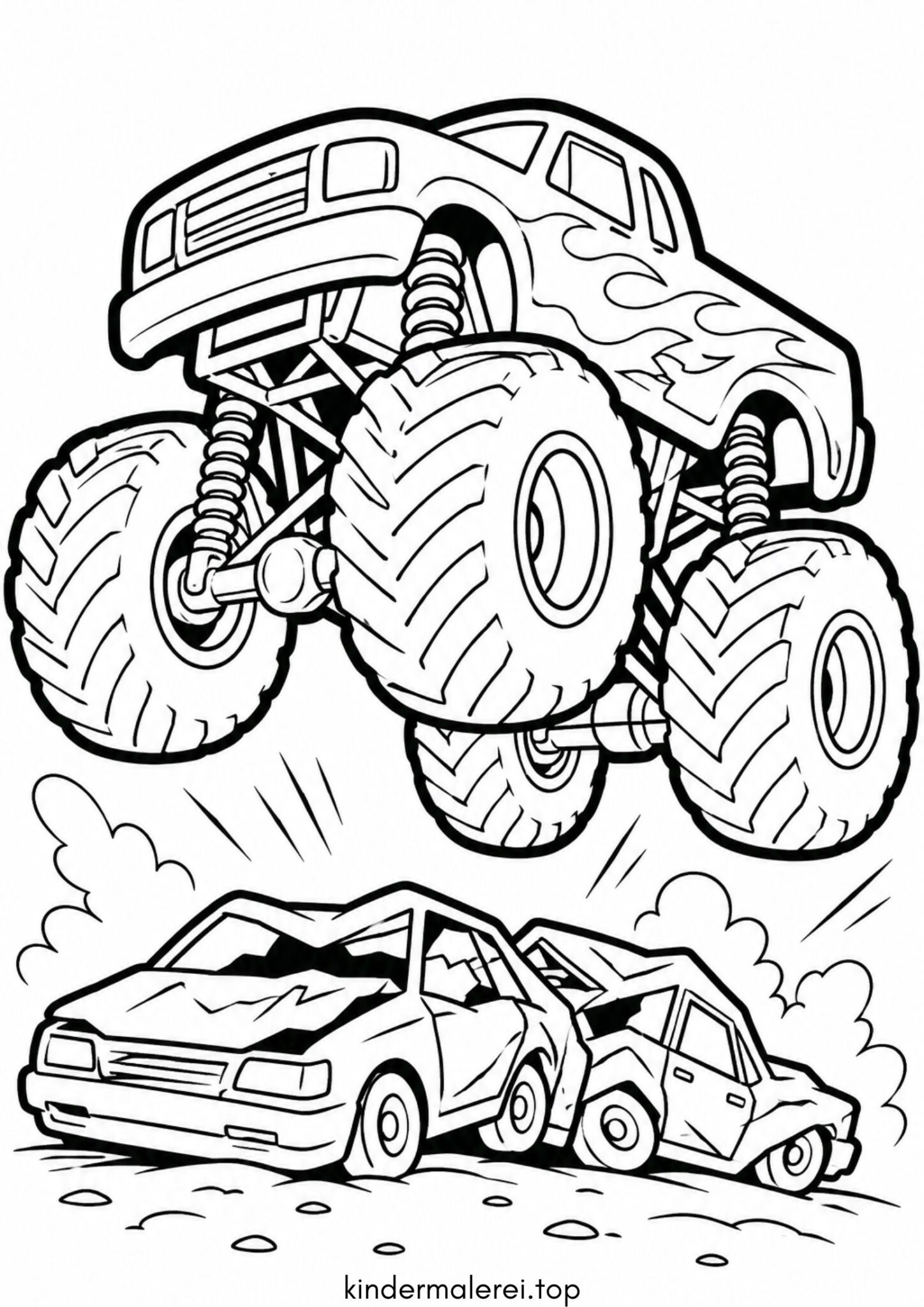 Ausmalbild zum Ausdrucken Monster Truck