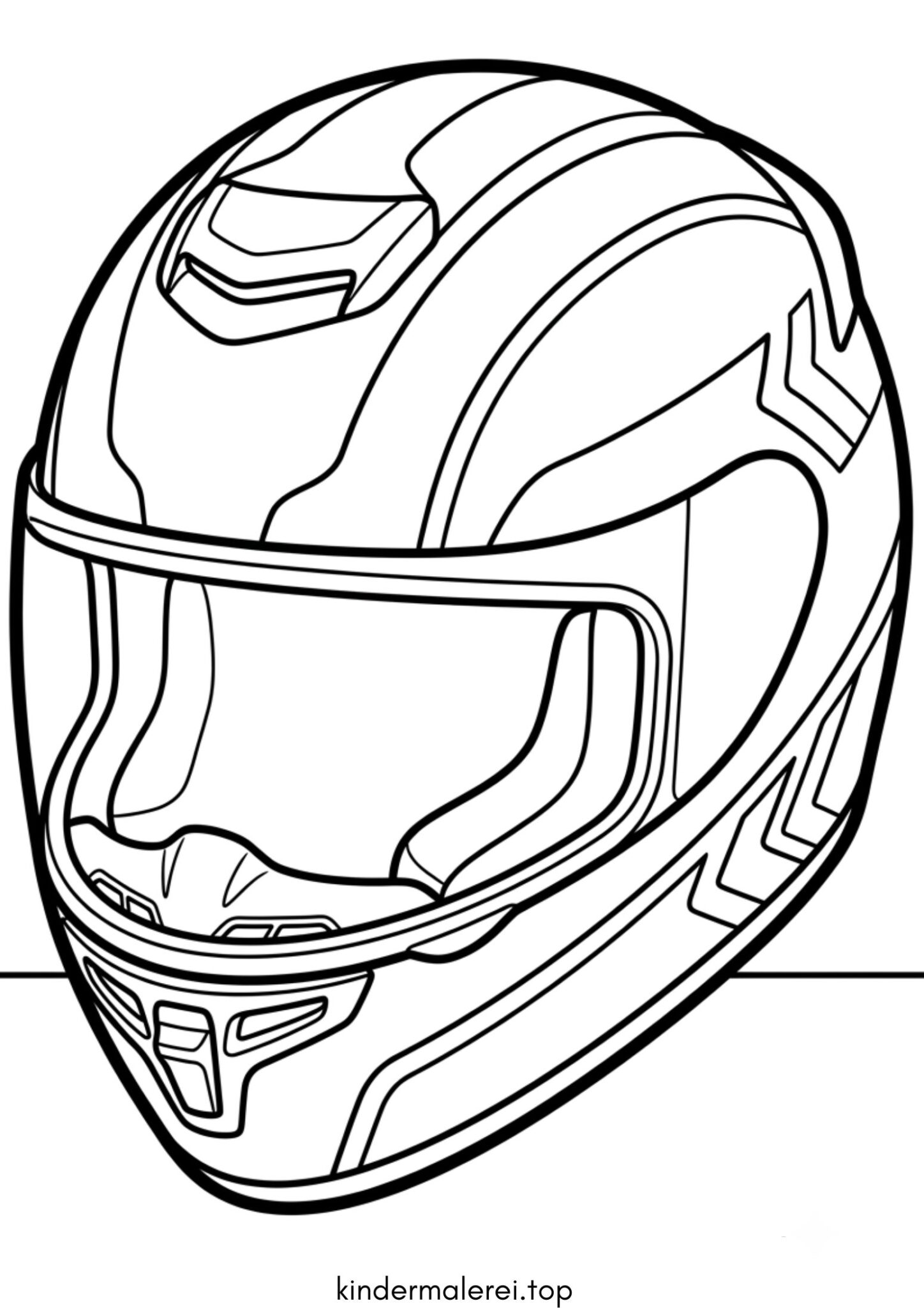 Ausmalbild zum Ausdrucken Motorradhelm