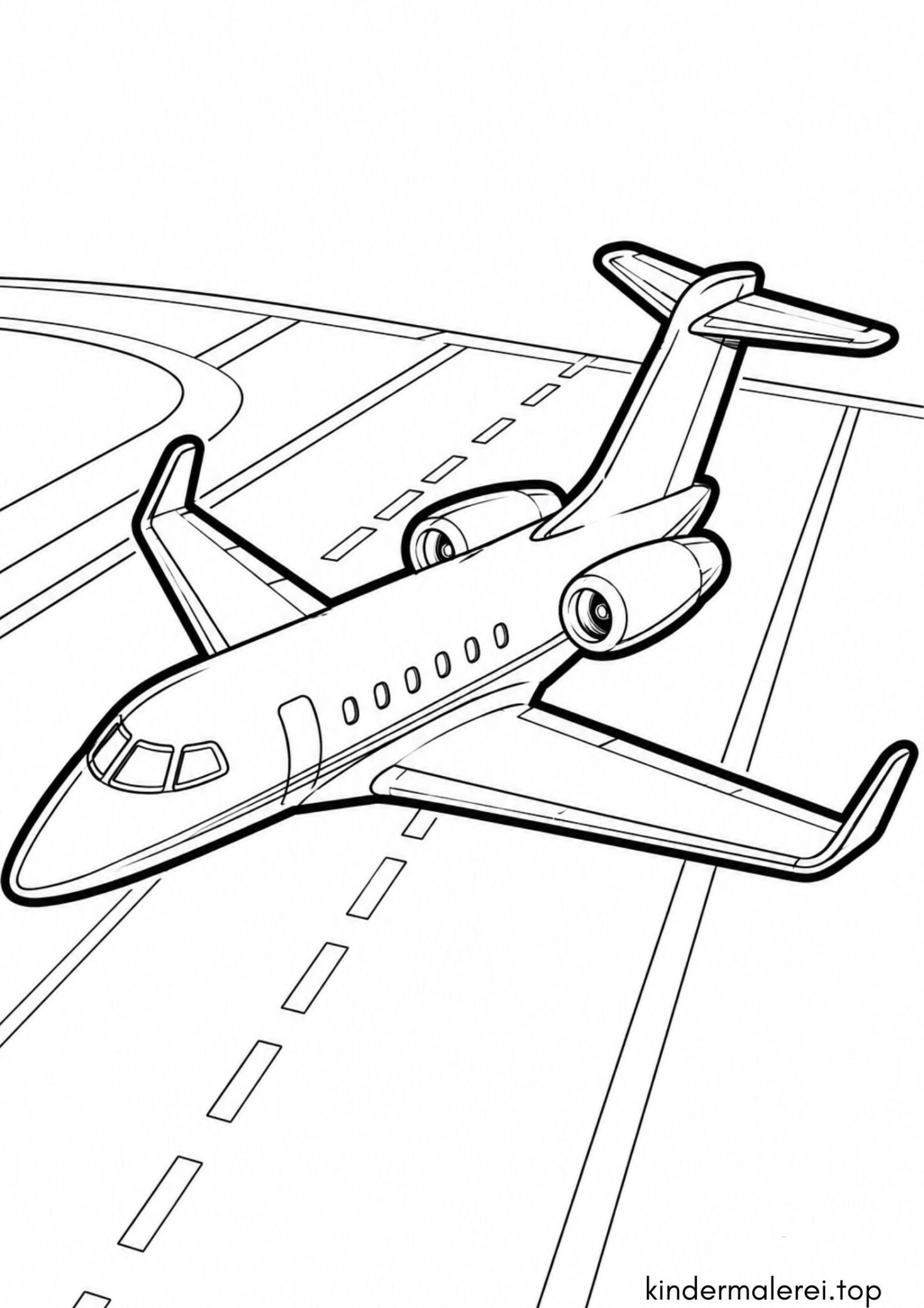 Ausmalbild zum Ausdrucken Privatjet