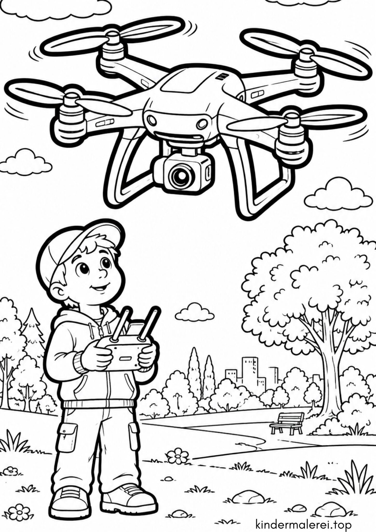 Ausmalbild zum Ausdrucken Quadrocopter