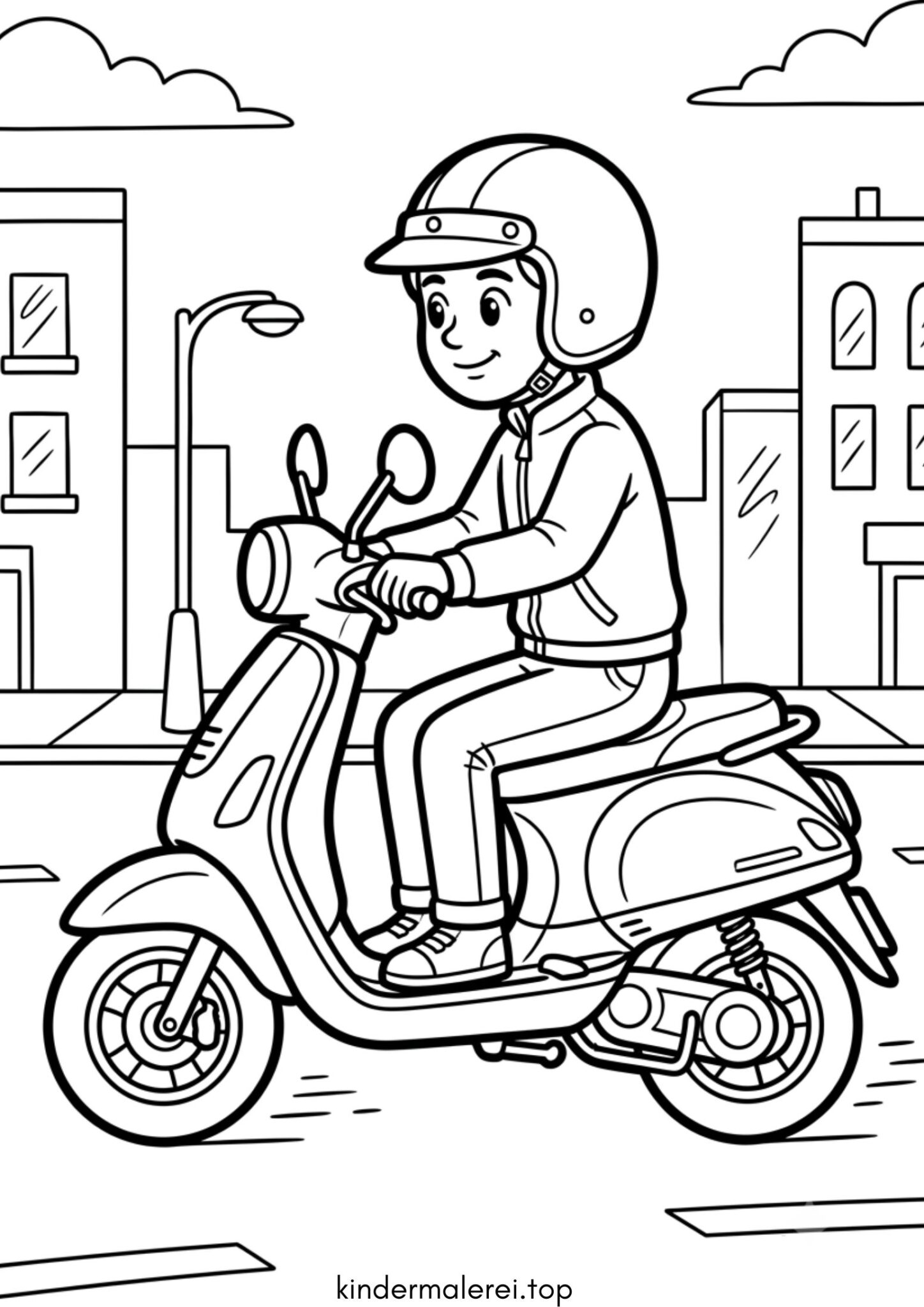 Ausmalbild zum Ausdrucken Roller (Scooter)