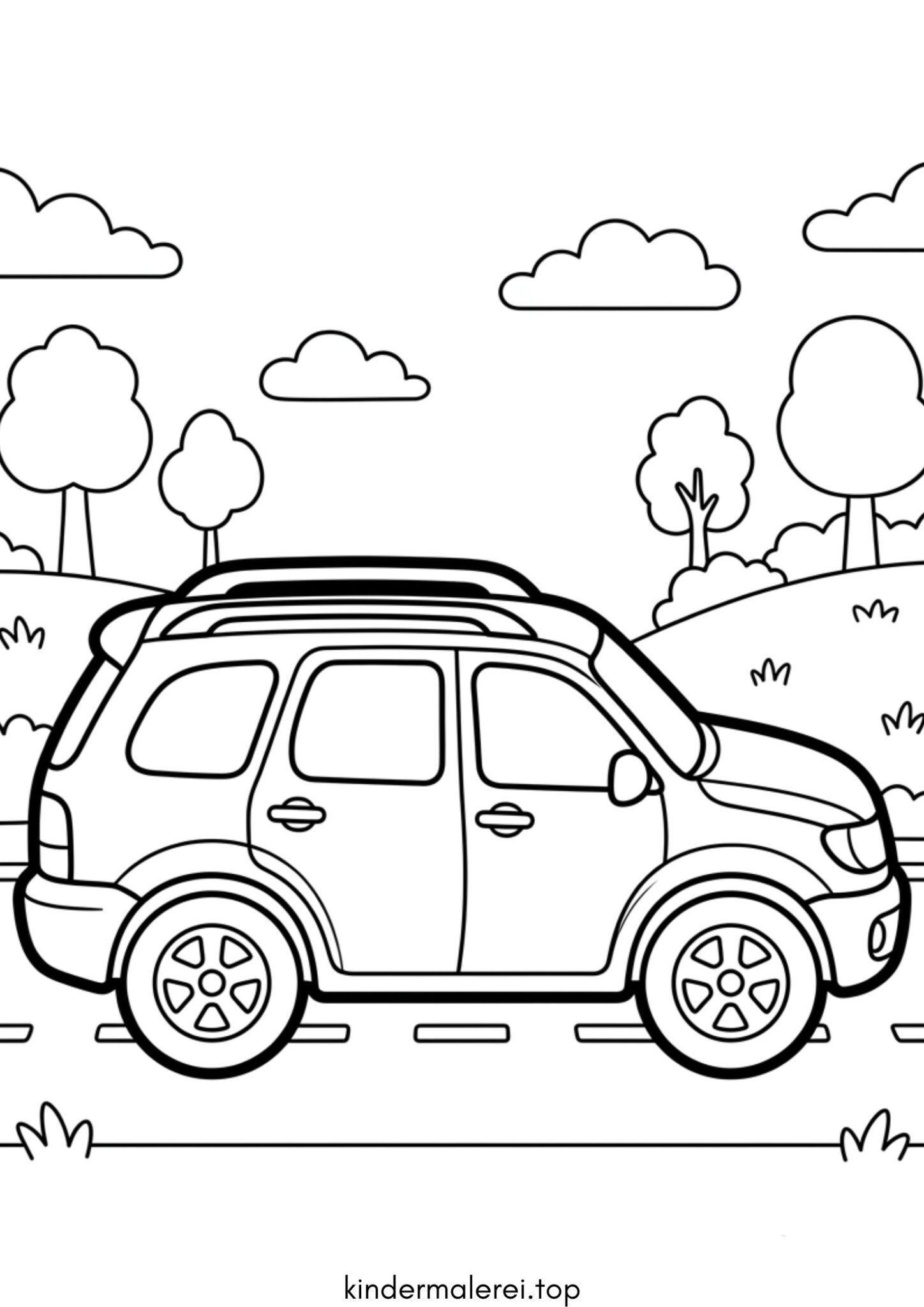 Ausmalbild zum Ausdrucken SUV (Crossover-Auto)