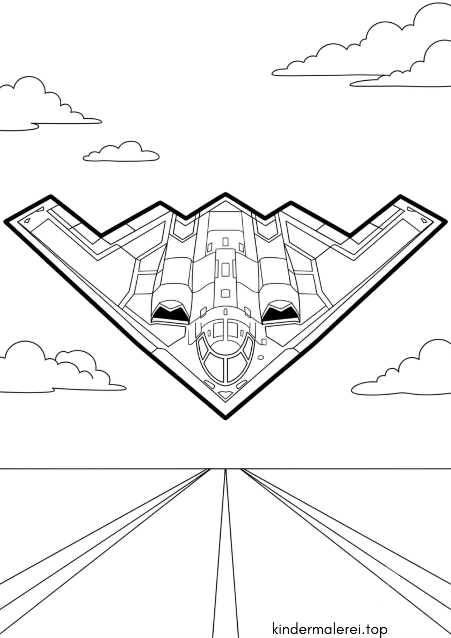 Ausmalbild zum Ausdrucken Tarnkappenbomber