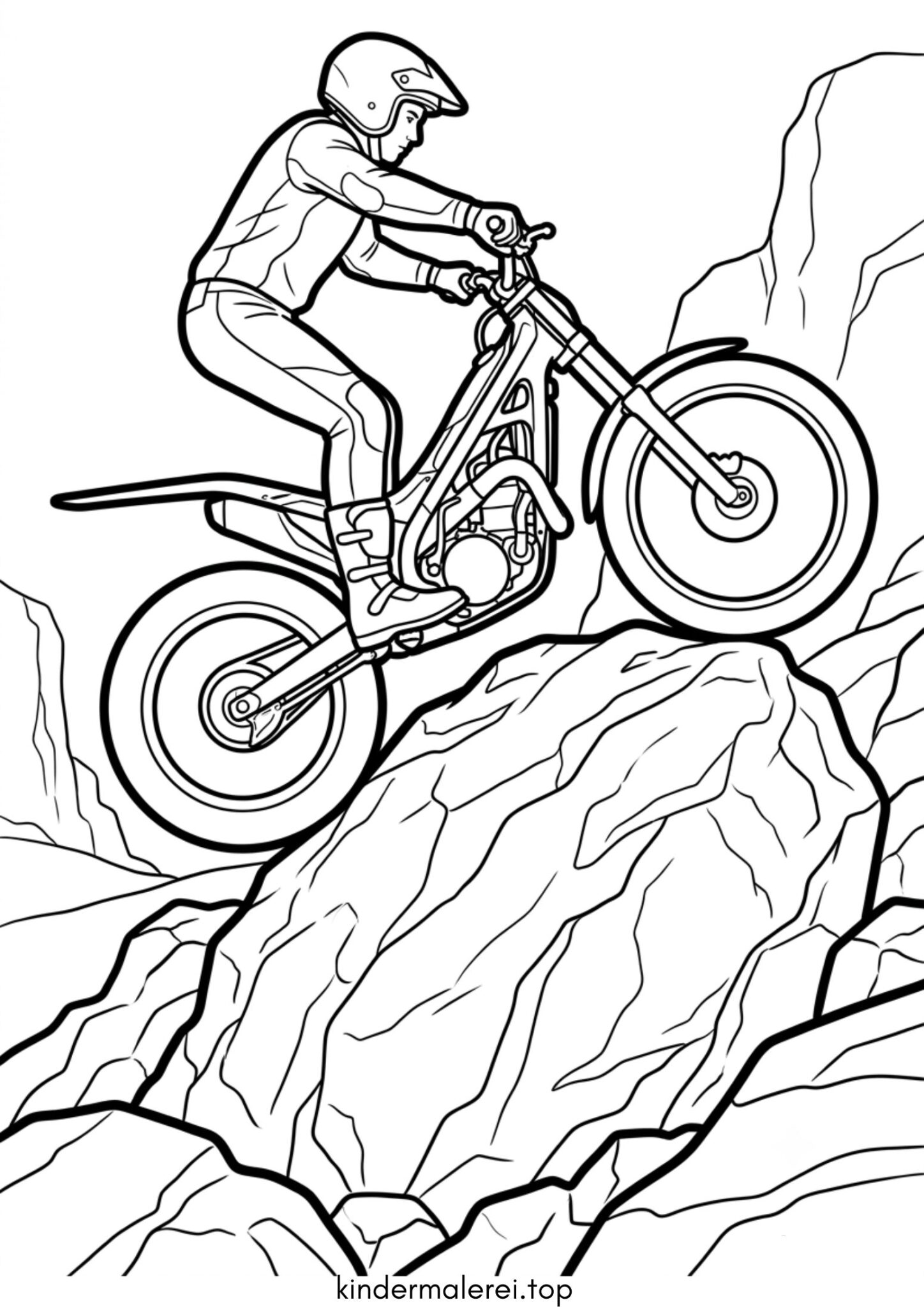 Ausmalbild zum Ausdrucken Trial-Motorrad