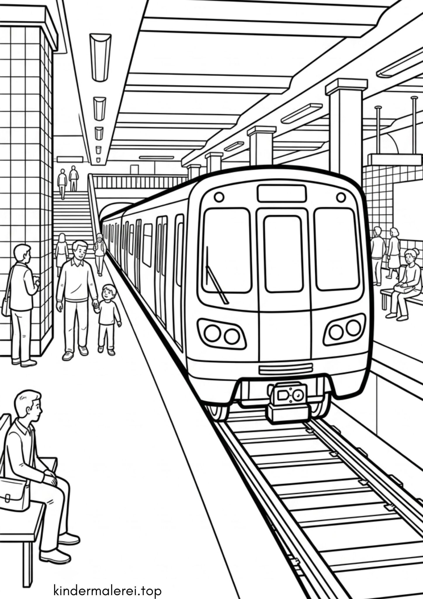 Ausmalbild zum Ausdrucken U-Bahn