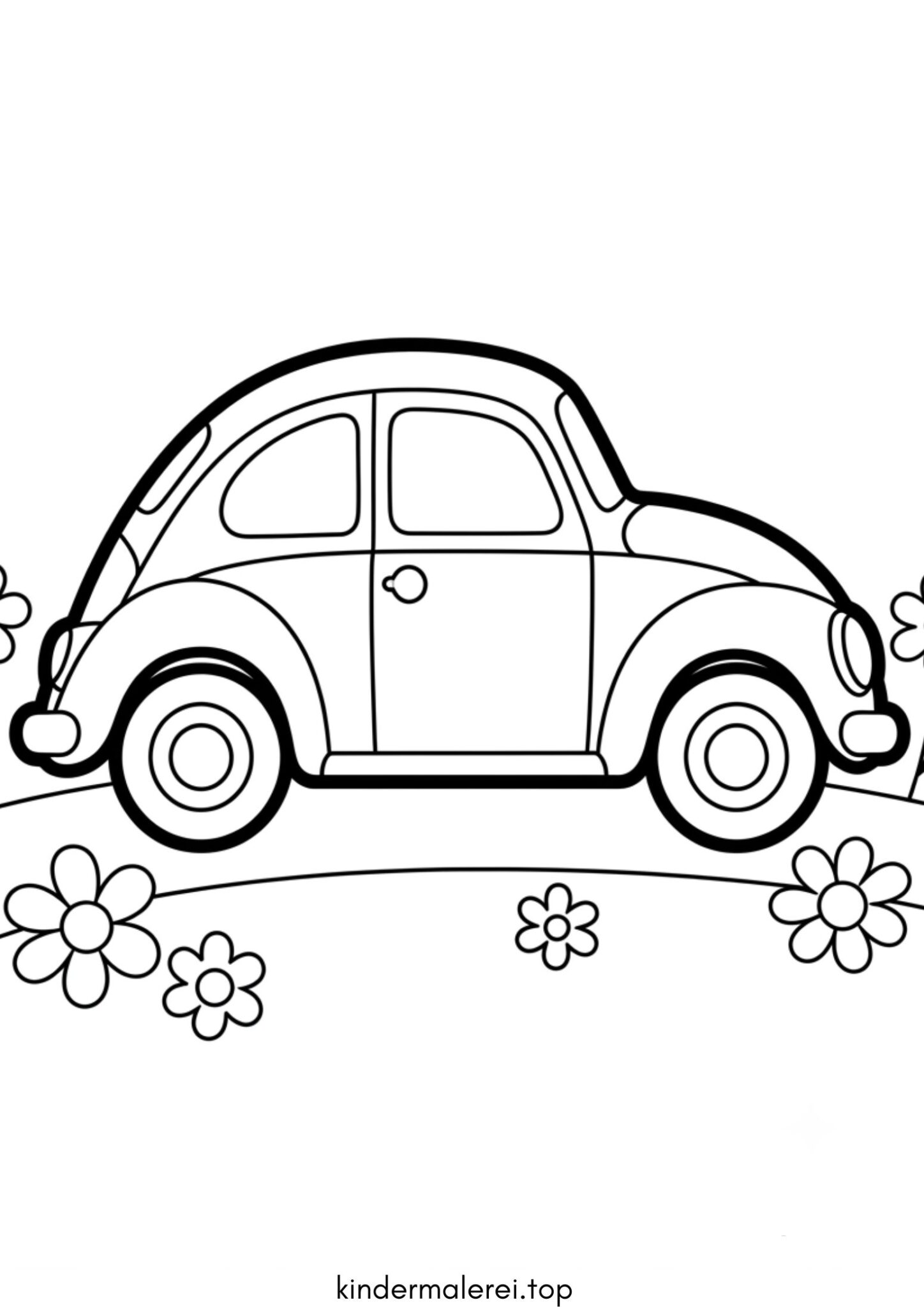 Ausmalbild zum Ausdrucken VW Käfer