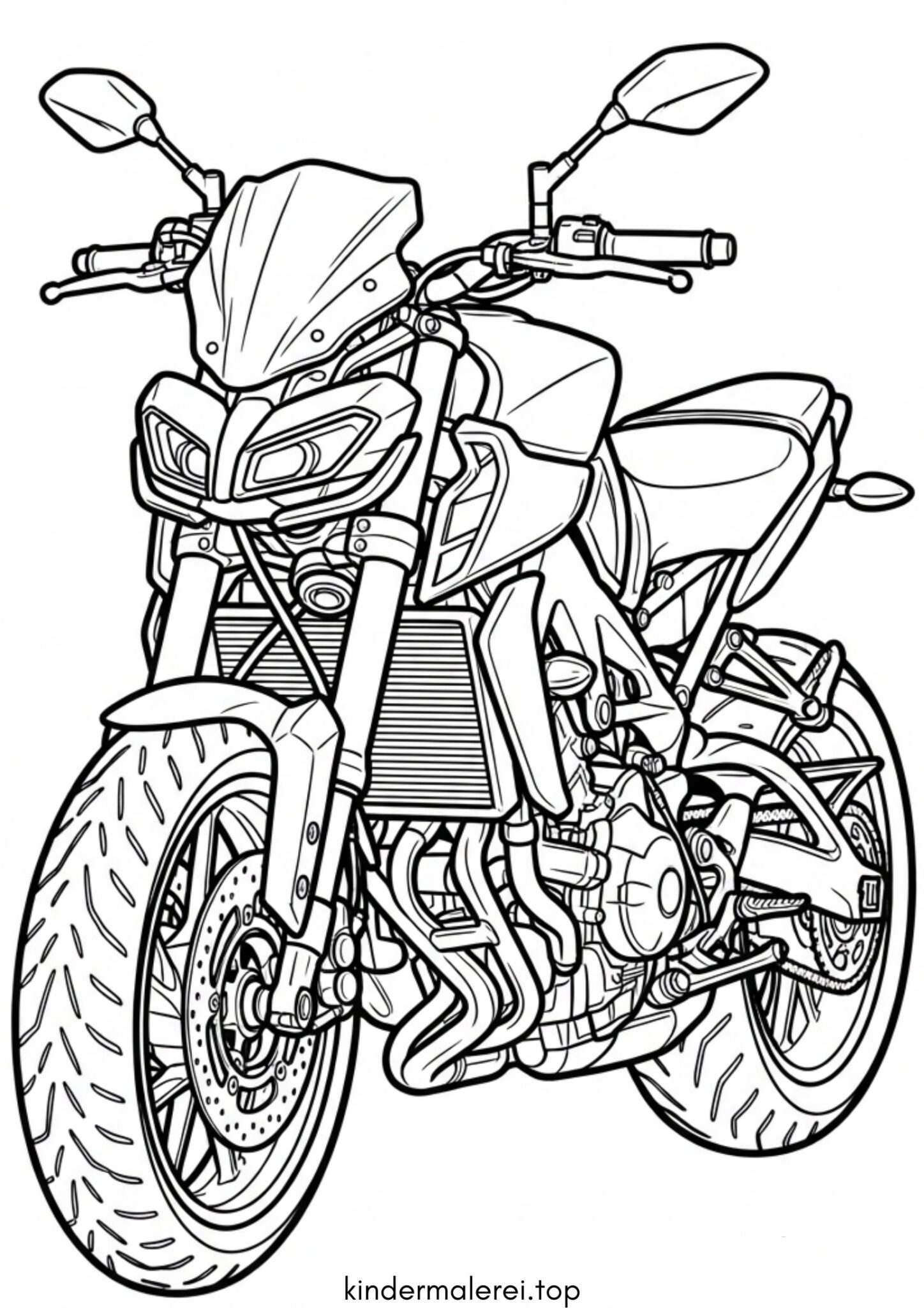 Ausmalbild zum Ausdrucken Yamaha-Motorrad